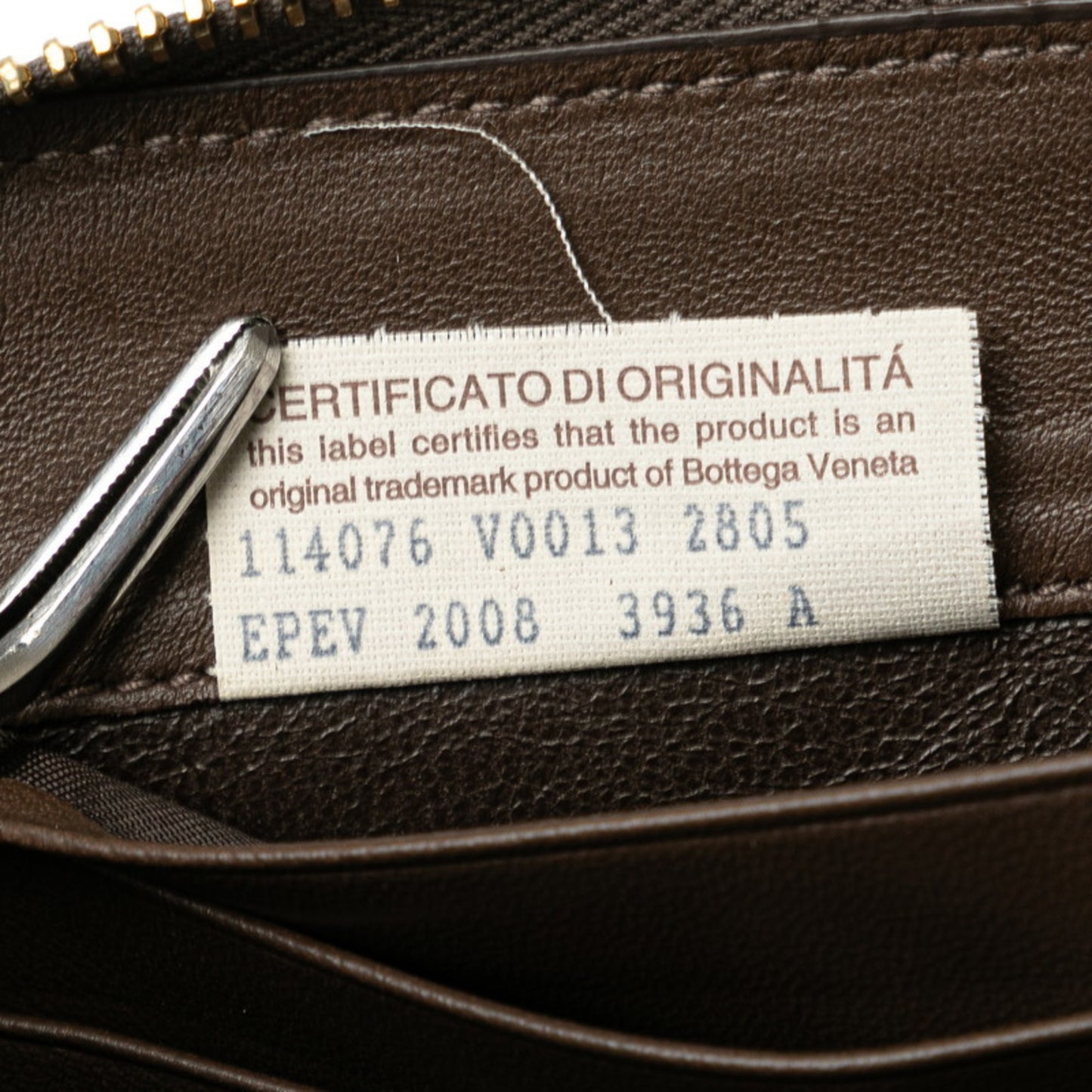 Bottega Veneta Intrecciato Round Long Wallet Brown Leather
