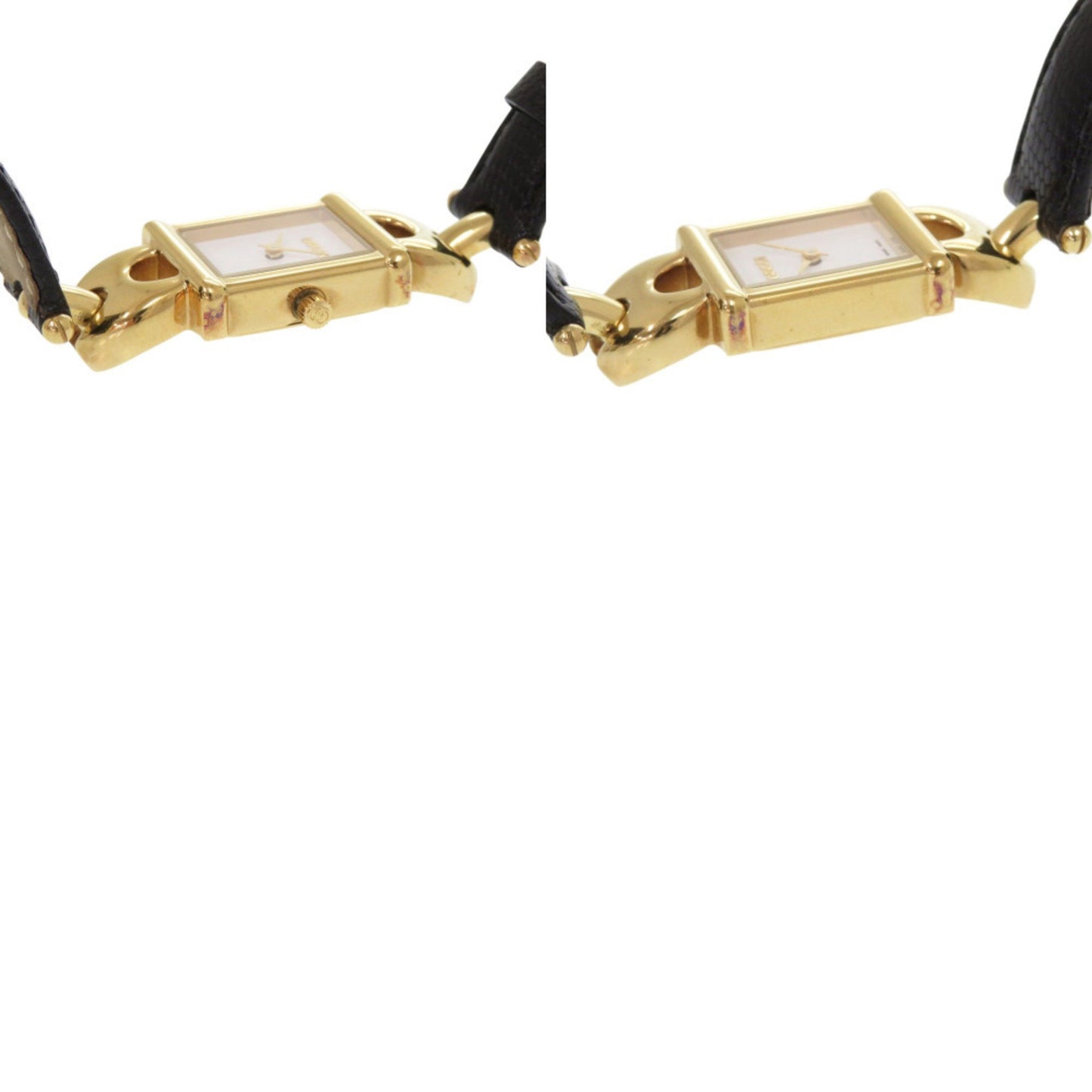 Gucci 1800L Change Strap Gp Embossed Leather White Dial Black Red Quartz Watch 1052 Gucci