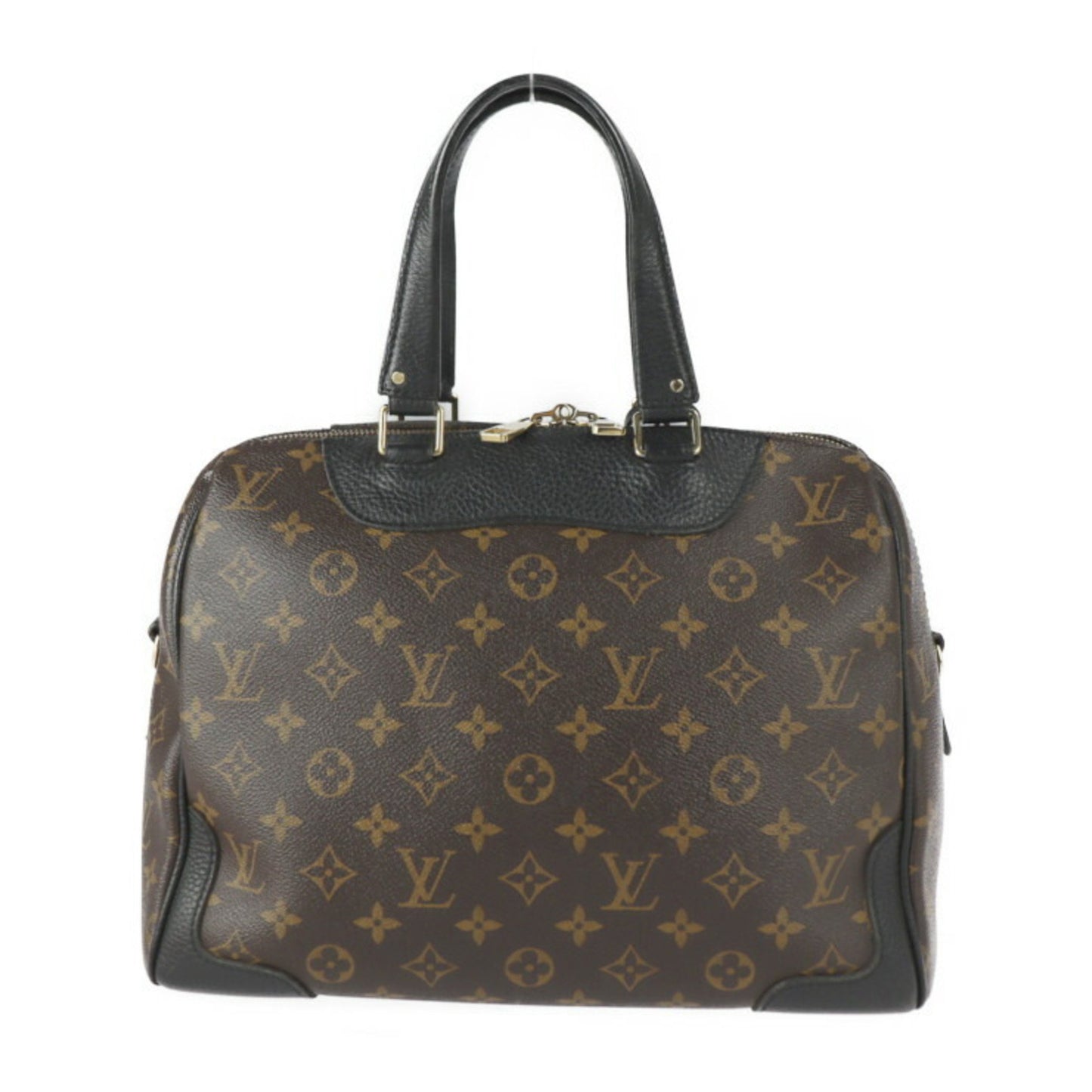 Louis Vuitton Louis Vuitton Retiro Handbag M50058 Monogram Canvas Leather Brown Black Gold Hardware