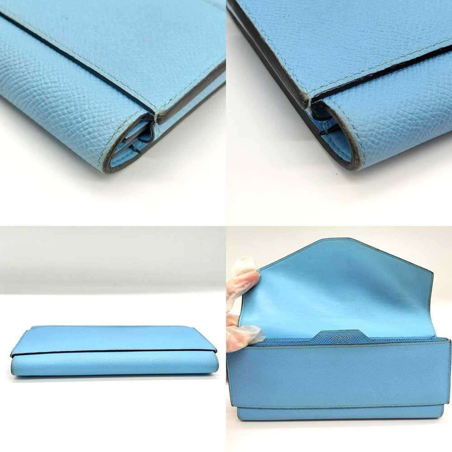 Hermes Passant Long Wallet Celeste Light Blue Epsom Leather