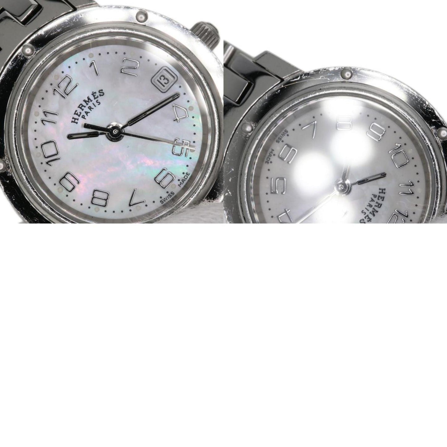 Hermes Cl4.210 Clipper Nacle Watch Stainless Steel Ss