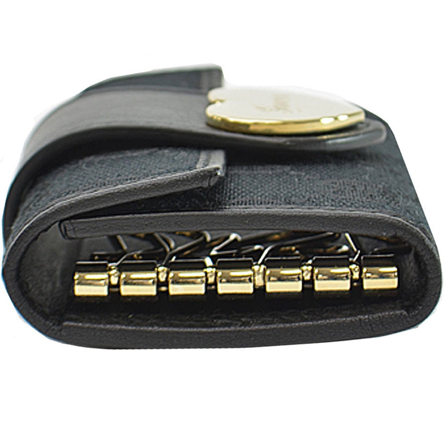 Gucci Gucci 6 Consecutive Key Case Gg Black X Gold Canvas Leather Metal Material Holder