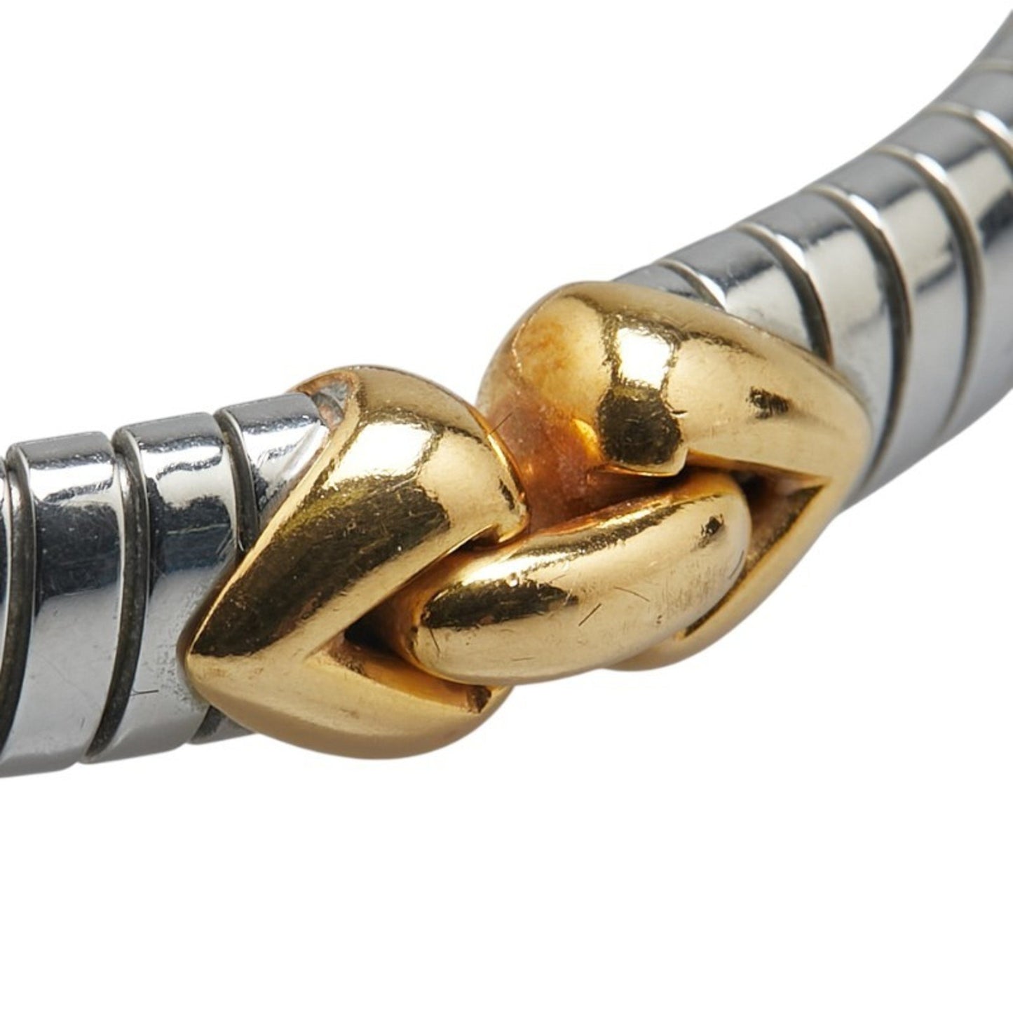 Bvlgari Doppio Cuore Bangle In Stainless Steel