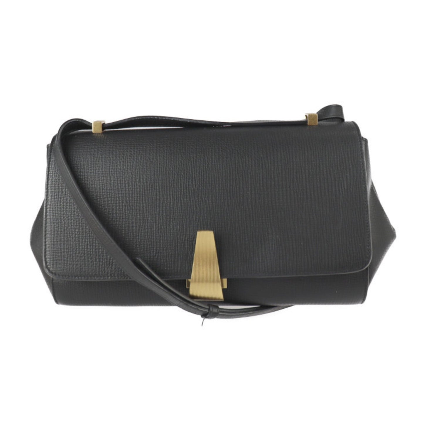 Bottega Veneta Bottega Veneta Angle Angle Palmellato Shoulder Bag 576143 Calf Leather Black Gold