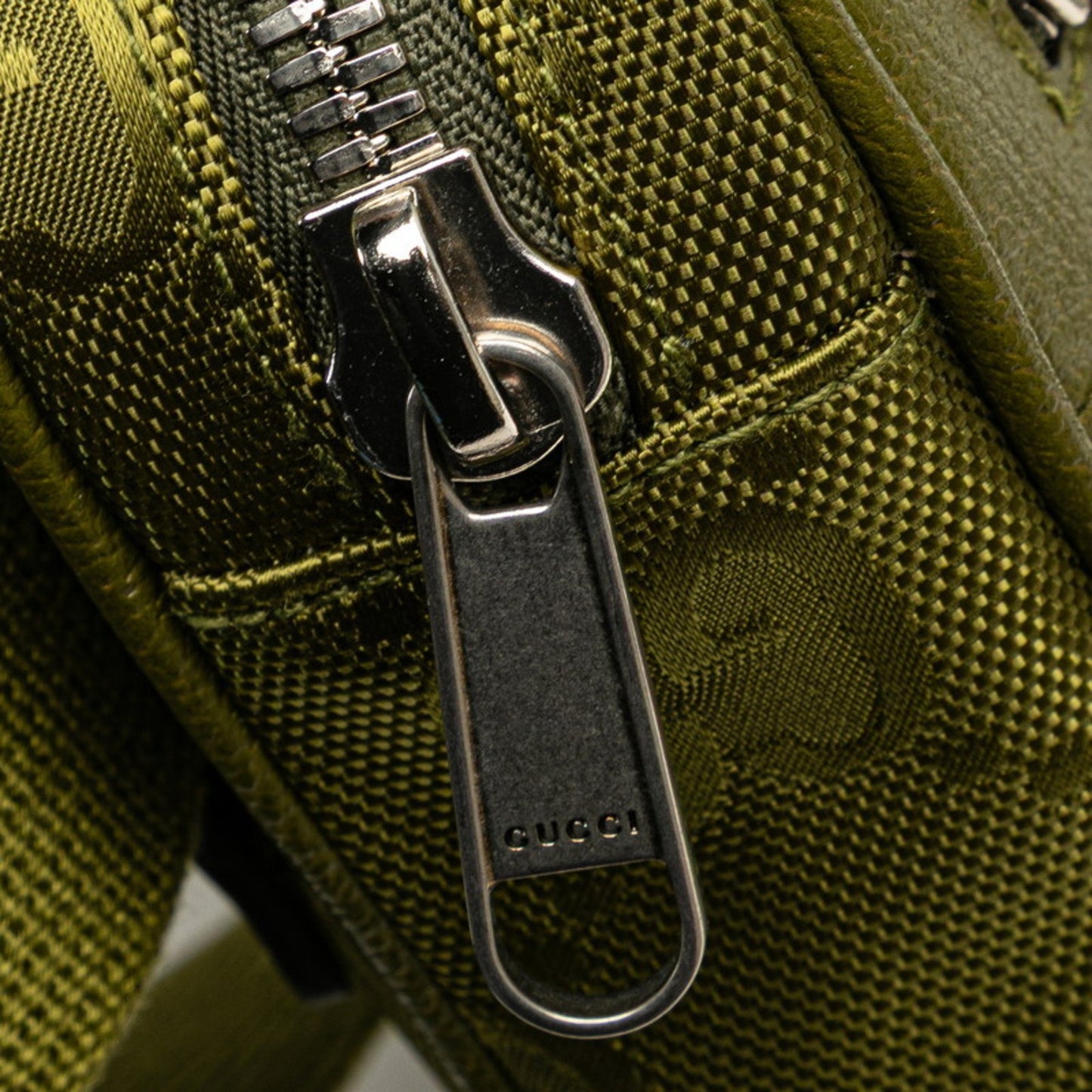 Gucci Gg Nylon Off The Grid Waist Bag/Body Bag 631341 Khaki Green Leather