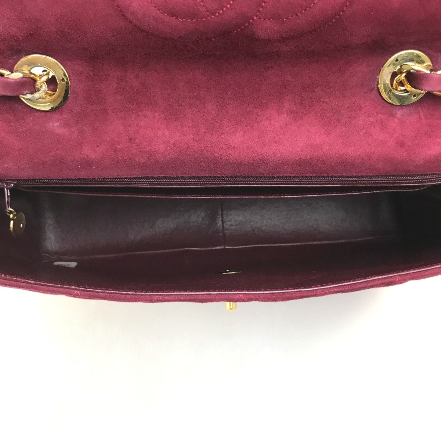Chanel Cc Mark Bag Double Chain Shoulder Bag Bordeaux Goldhardware