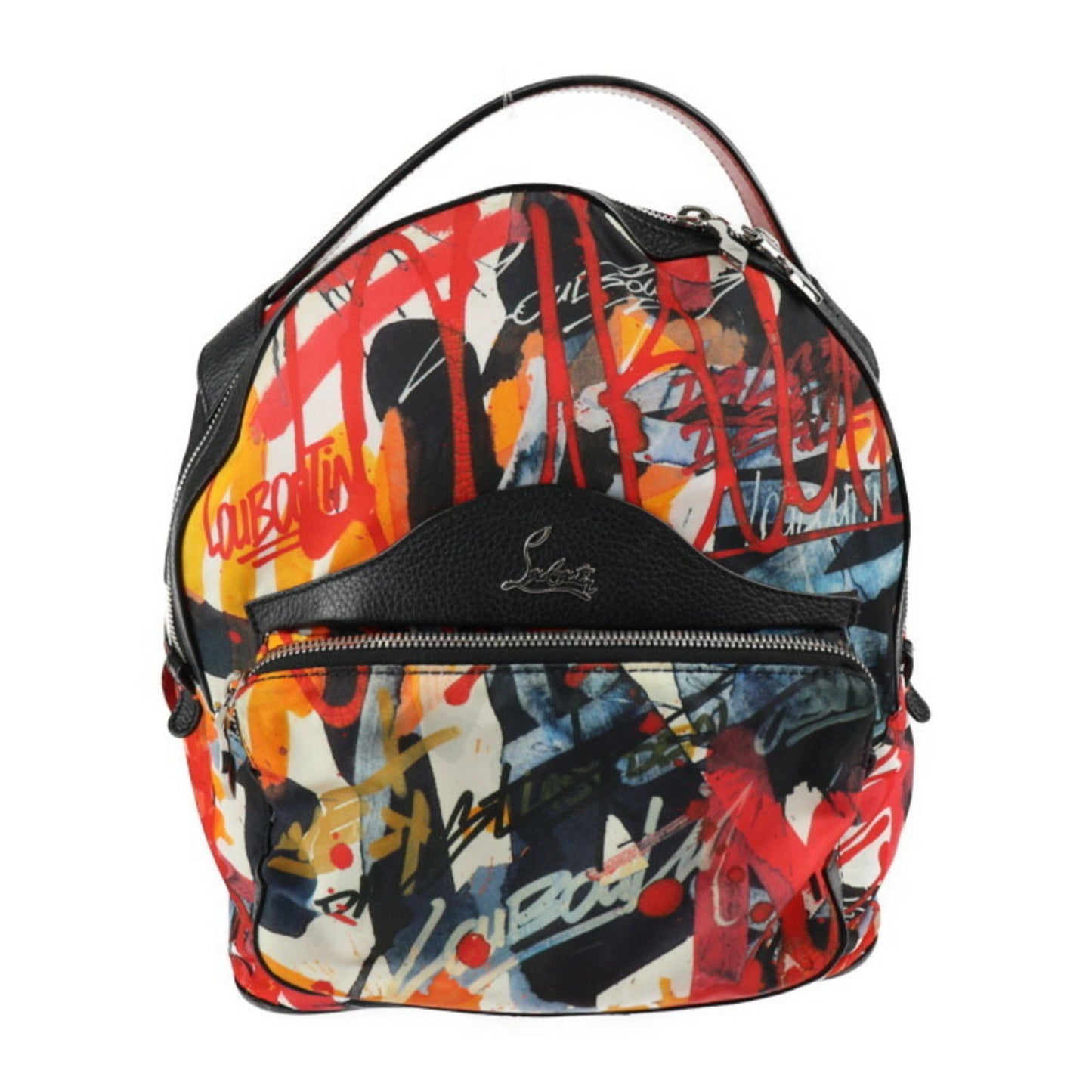 Christian Louboutin Backloubi Small Backpack/Daypack 1195152 Nylon Leather Multicolor Silver