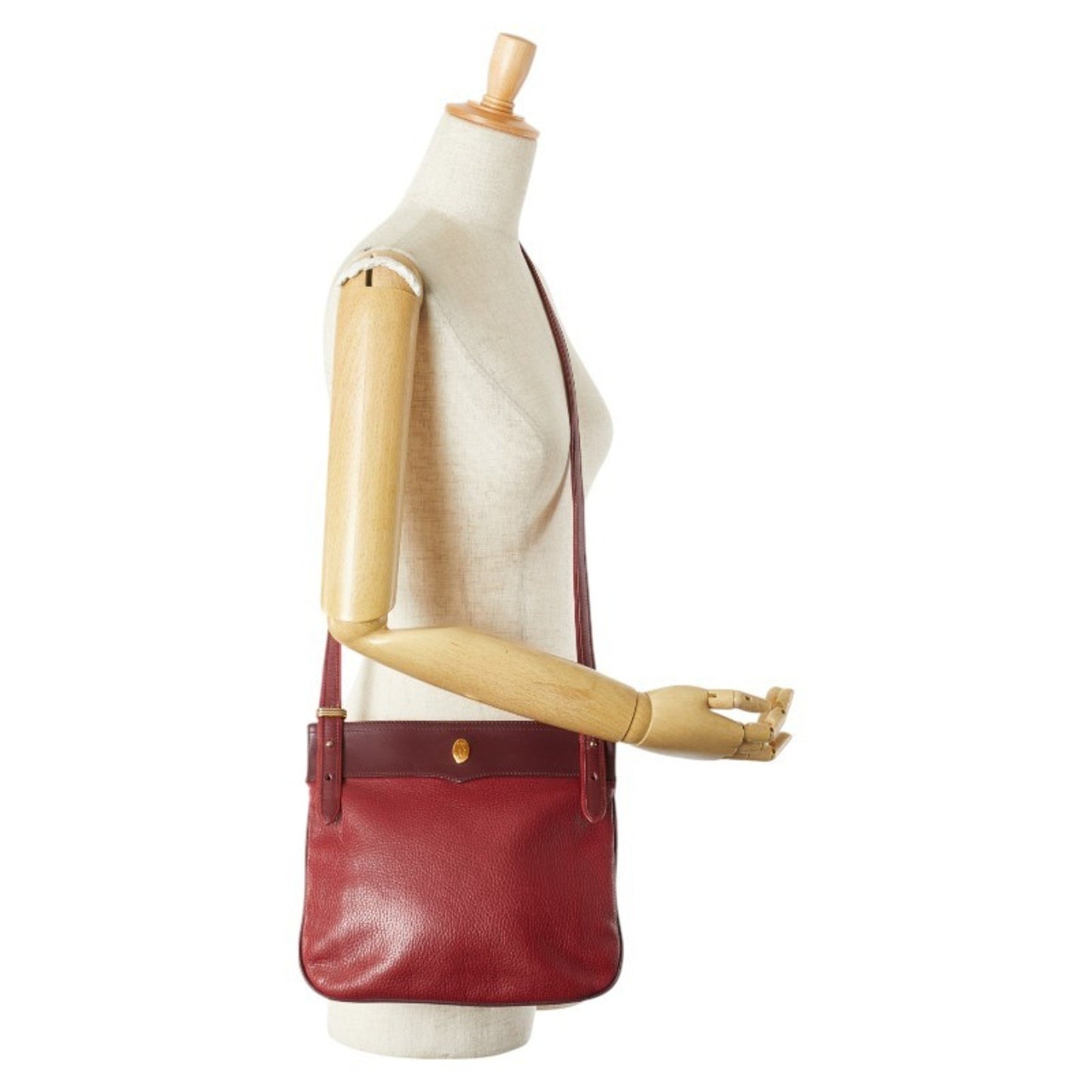 Cartier Must Line Crossbody Shoulder Bag Red Leather