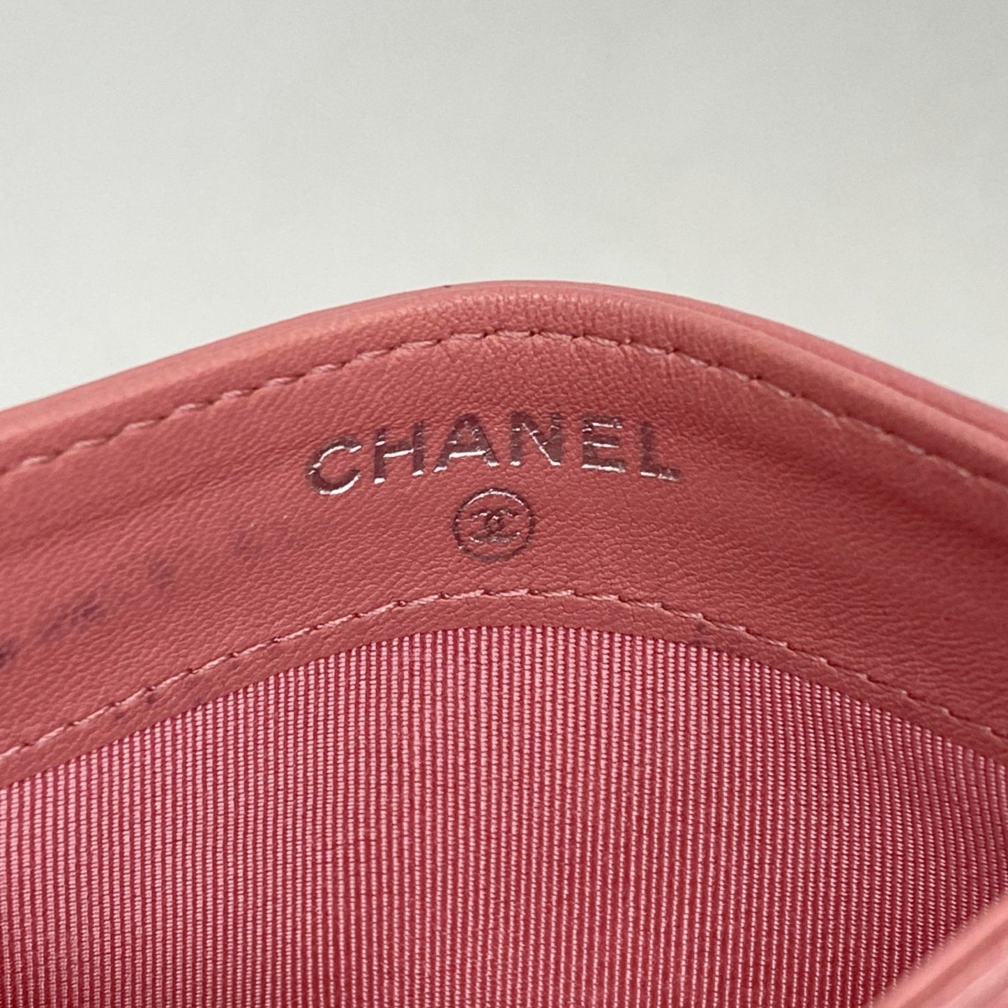 Chanel Matelasse Business Card Case In Lambskin