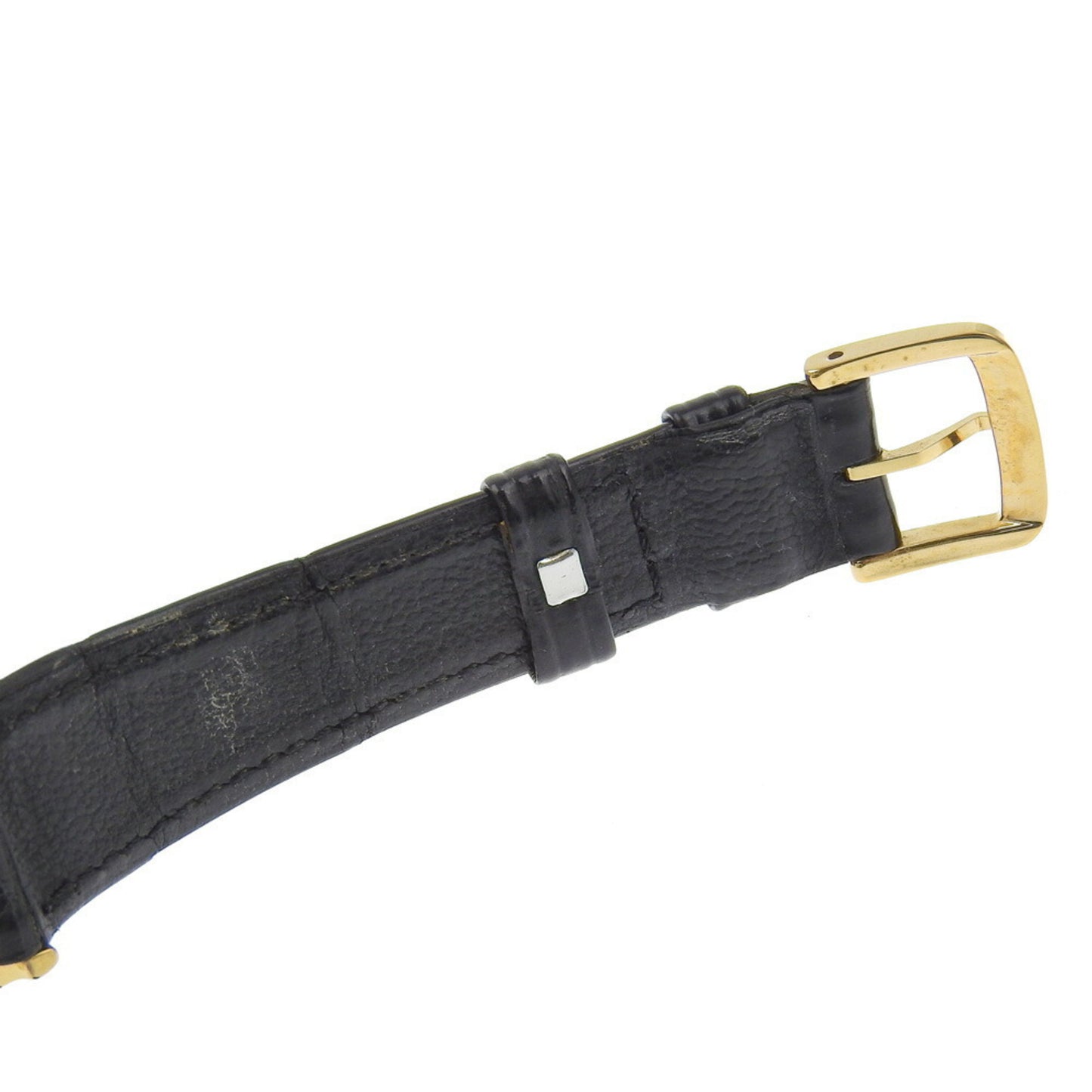 Omega De Ville Watch Cal.1365 Gold-Plated X Embossed Leather Quartz Analog Display Gold Dial