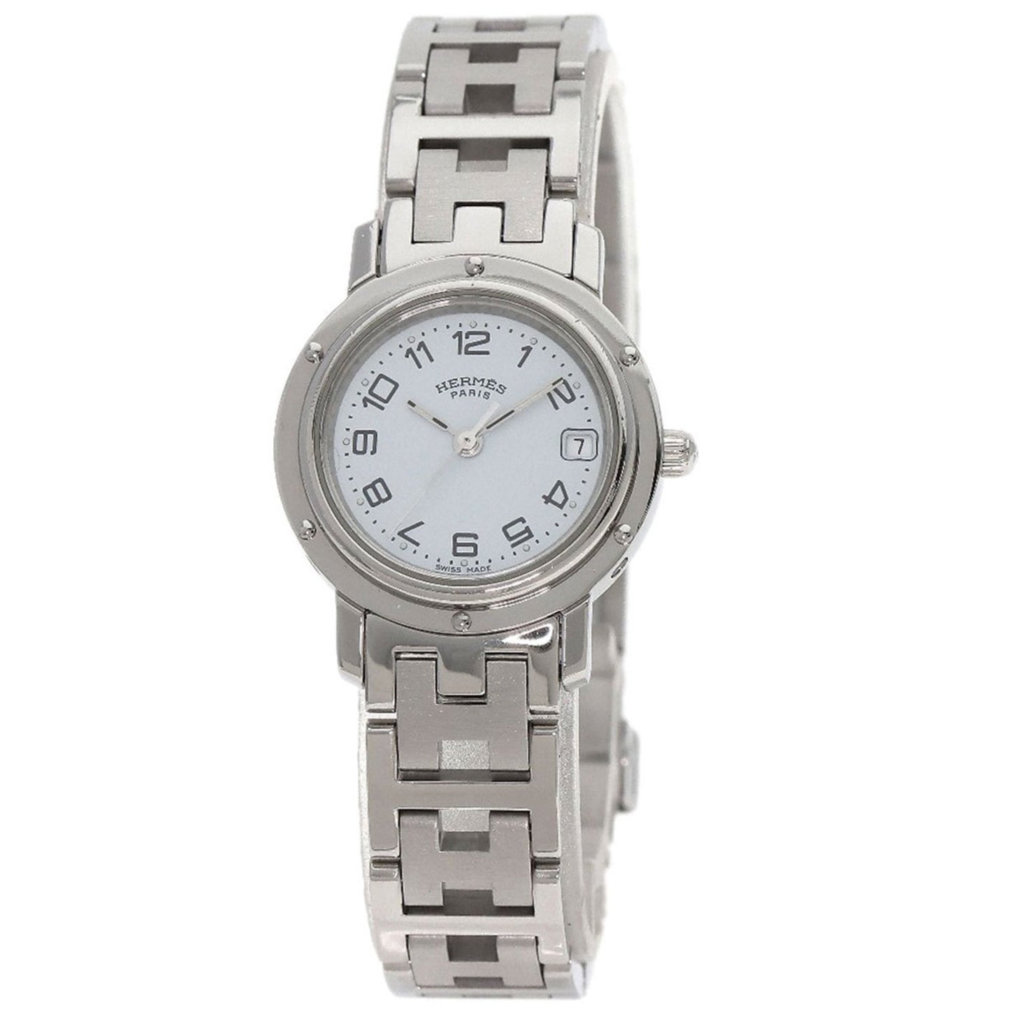 Hermes Cl4.210 Clipper Watch Stainless Steel Ss