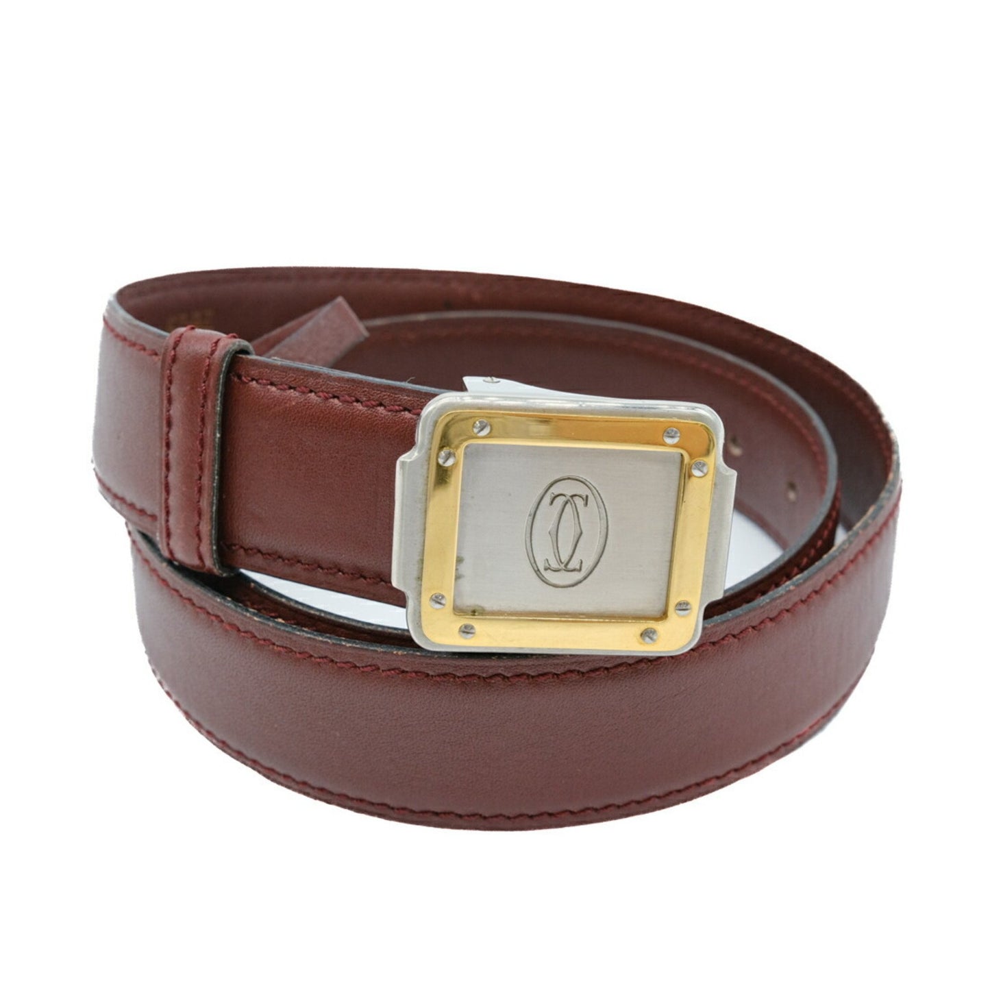 Cartier Belt Santos Bordeaux Red