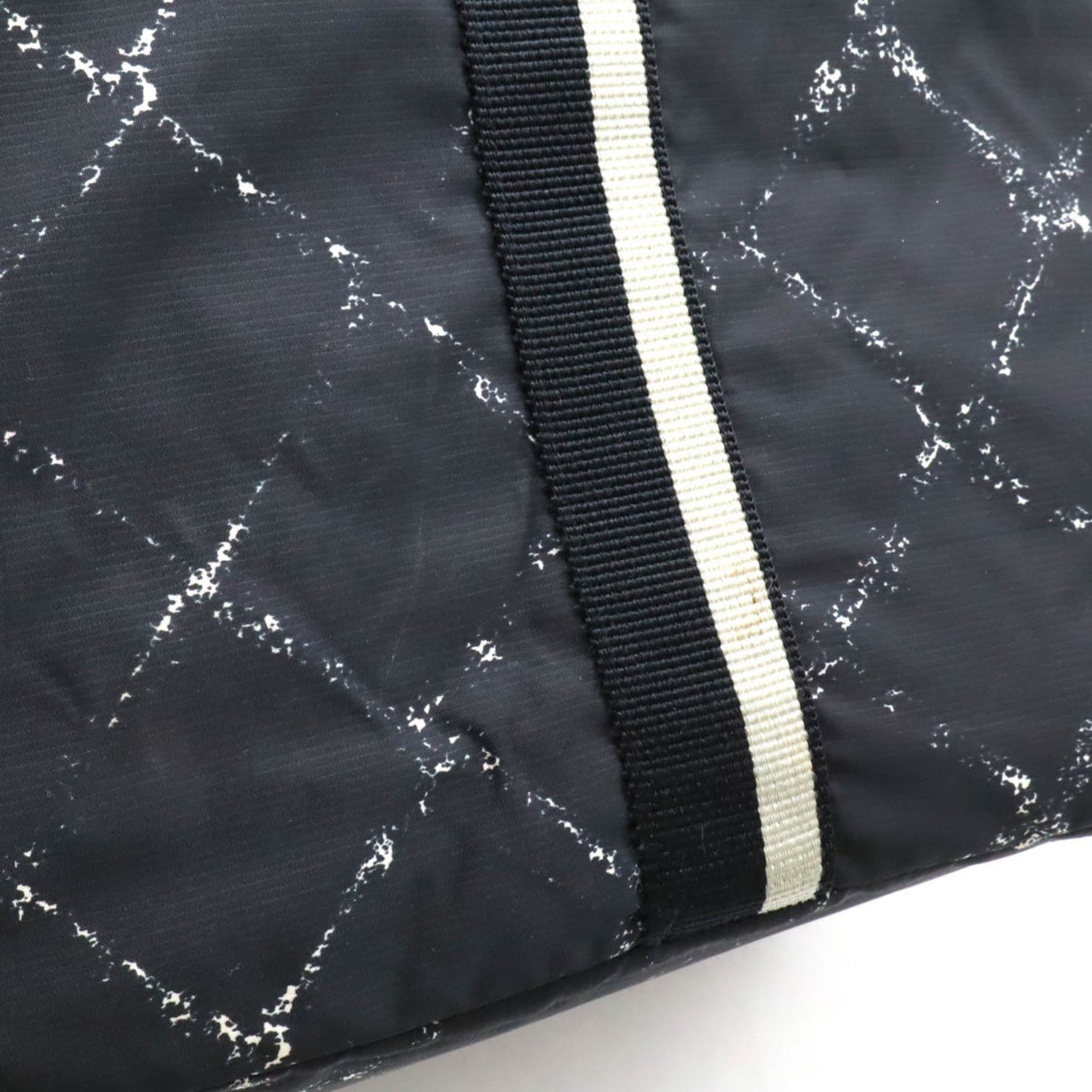 Chanel Chanel Old Travel Line Boston Bag Nylon Black Red