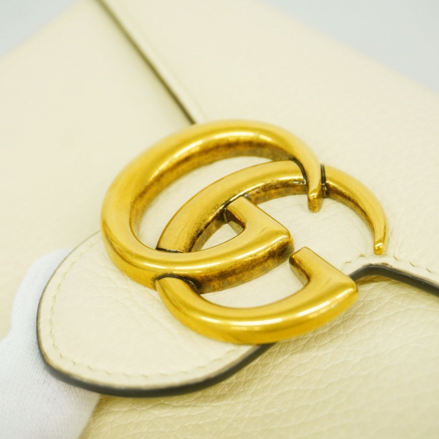 Gucci Gg Marmont Long Wallet 779776 Leather Ivory