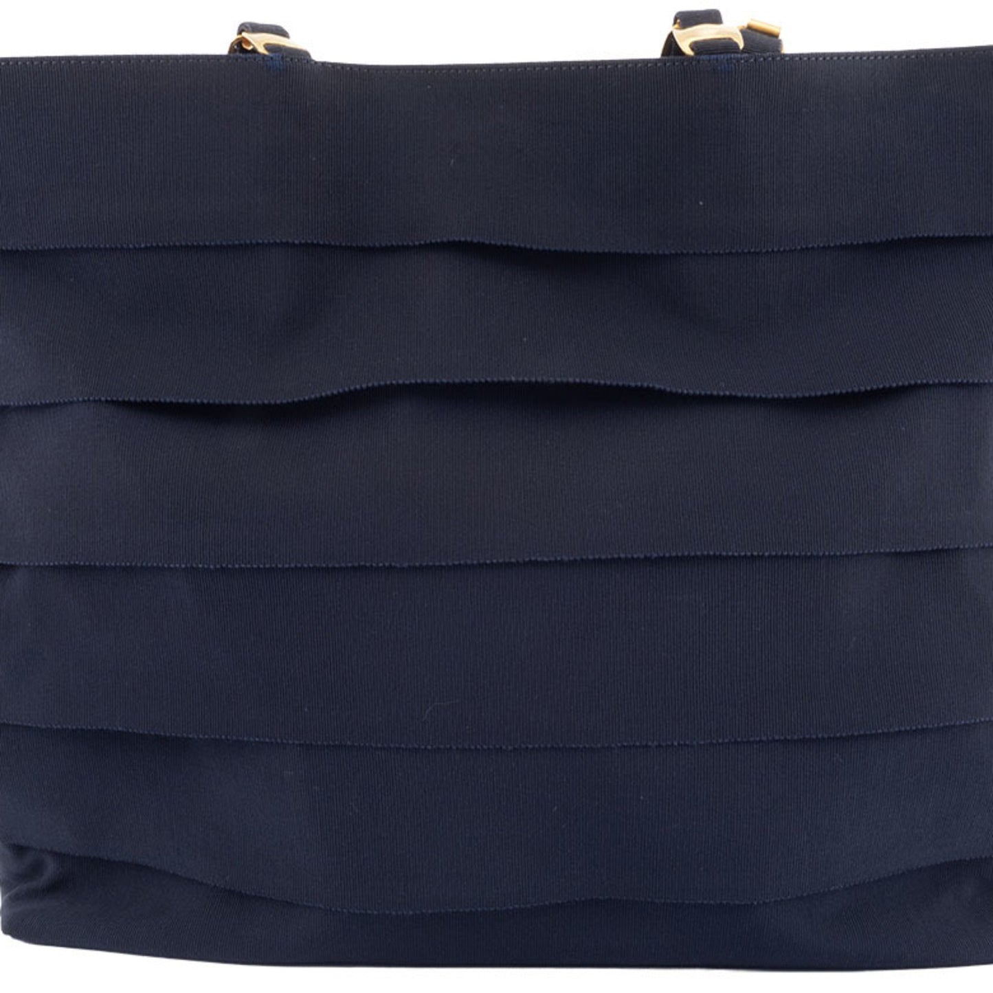 Salvatore Ferragamo Vara Nylon Tote Navy Bag Au-21 6160 Leather