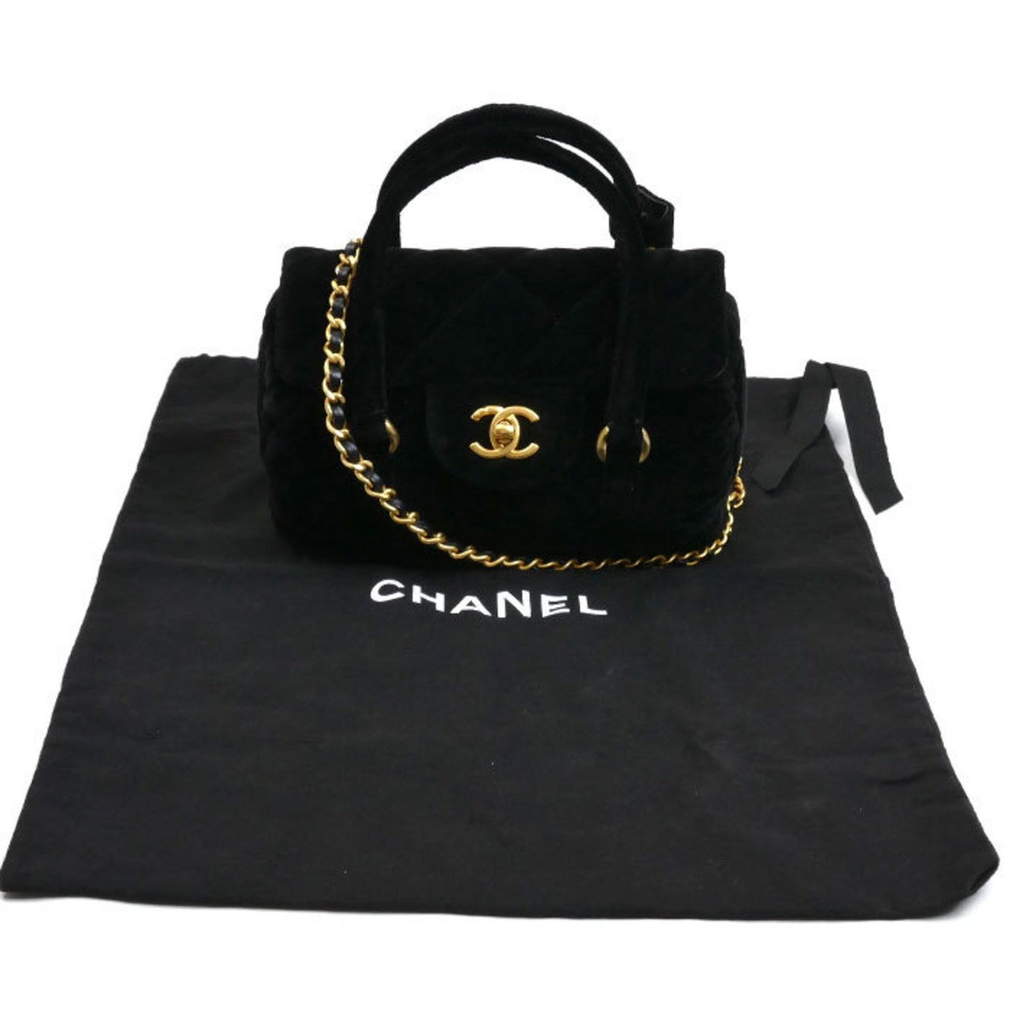 Chanel Velvet Mini Bowling 2024 Vip 2-Way Shoulder Bag
