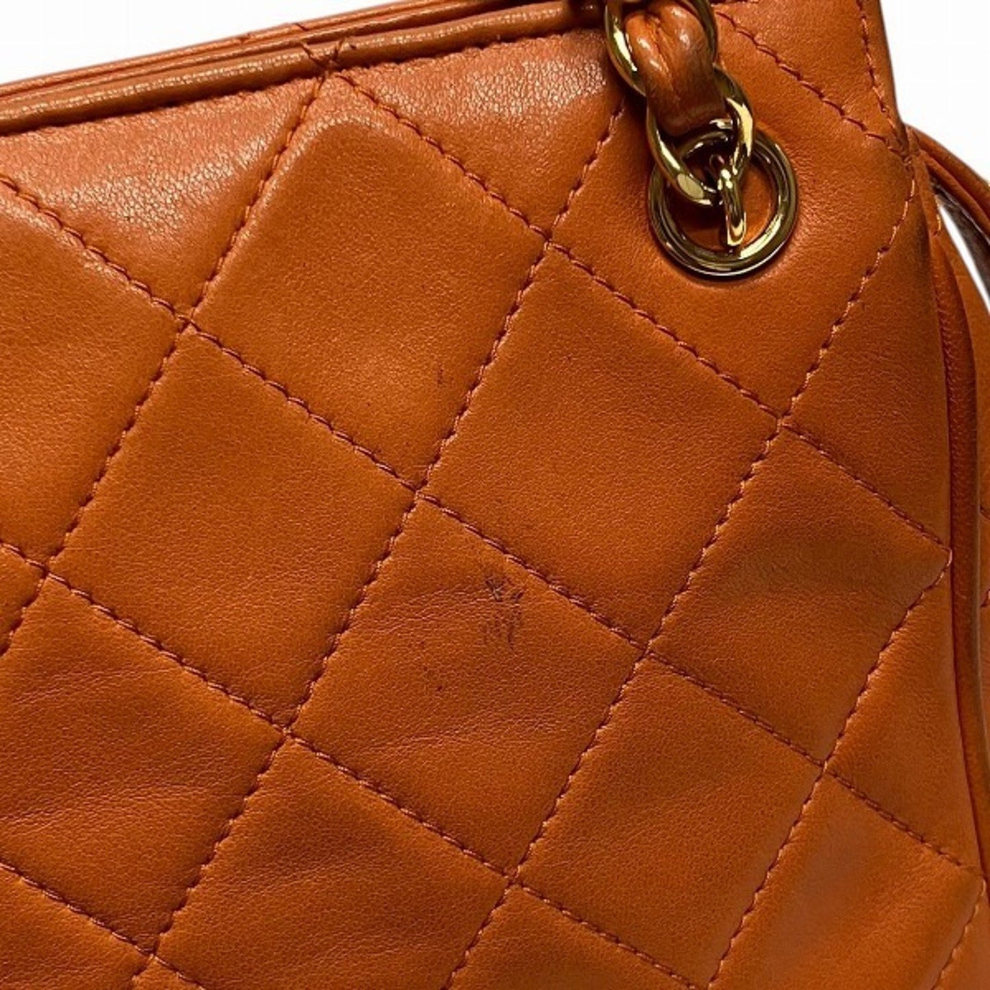 Chanel Matelasse Lambskin Chain Orange Shoulder Bag