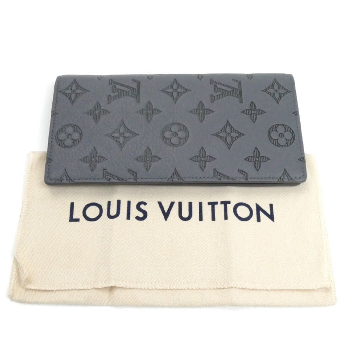 Louis Vuitton Louis Vuitton Portefeuille Brazza Long Wallet Monogram Shadow Gray M81335