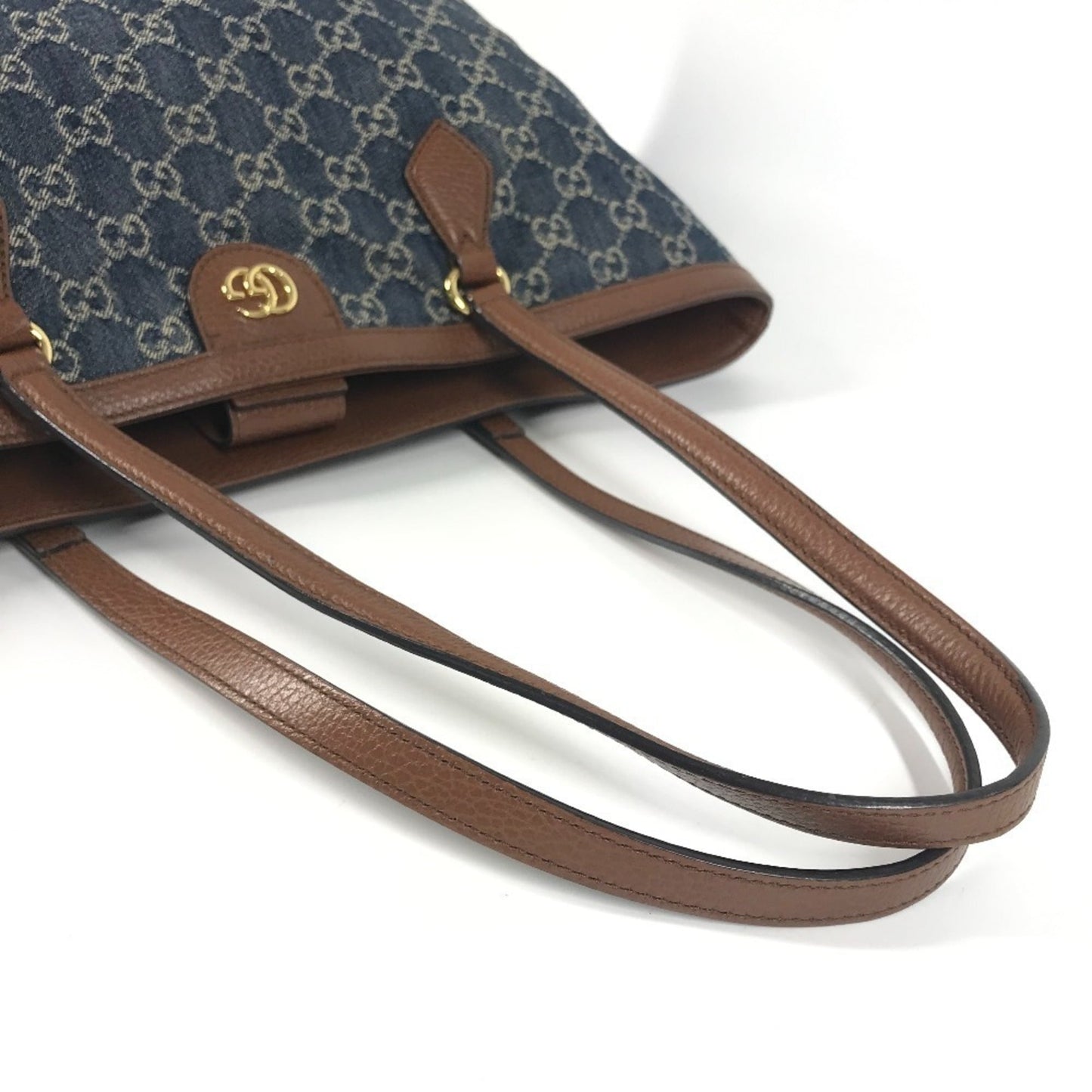 Gucci 631685 Denim Overture Ophidia Gg Medium Tote Bag Shoulder In And Leather