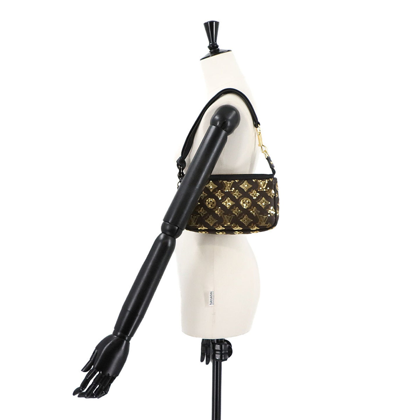 Louis Vuitton Monogram Eclipse Pochette Accessoires Handbag In Brown With Sequins