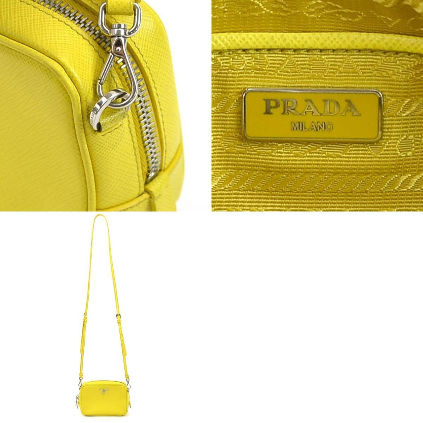 Prada Shoulder Bag Leather Yellow