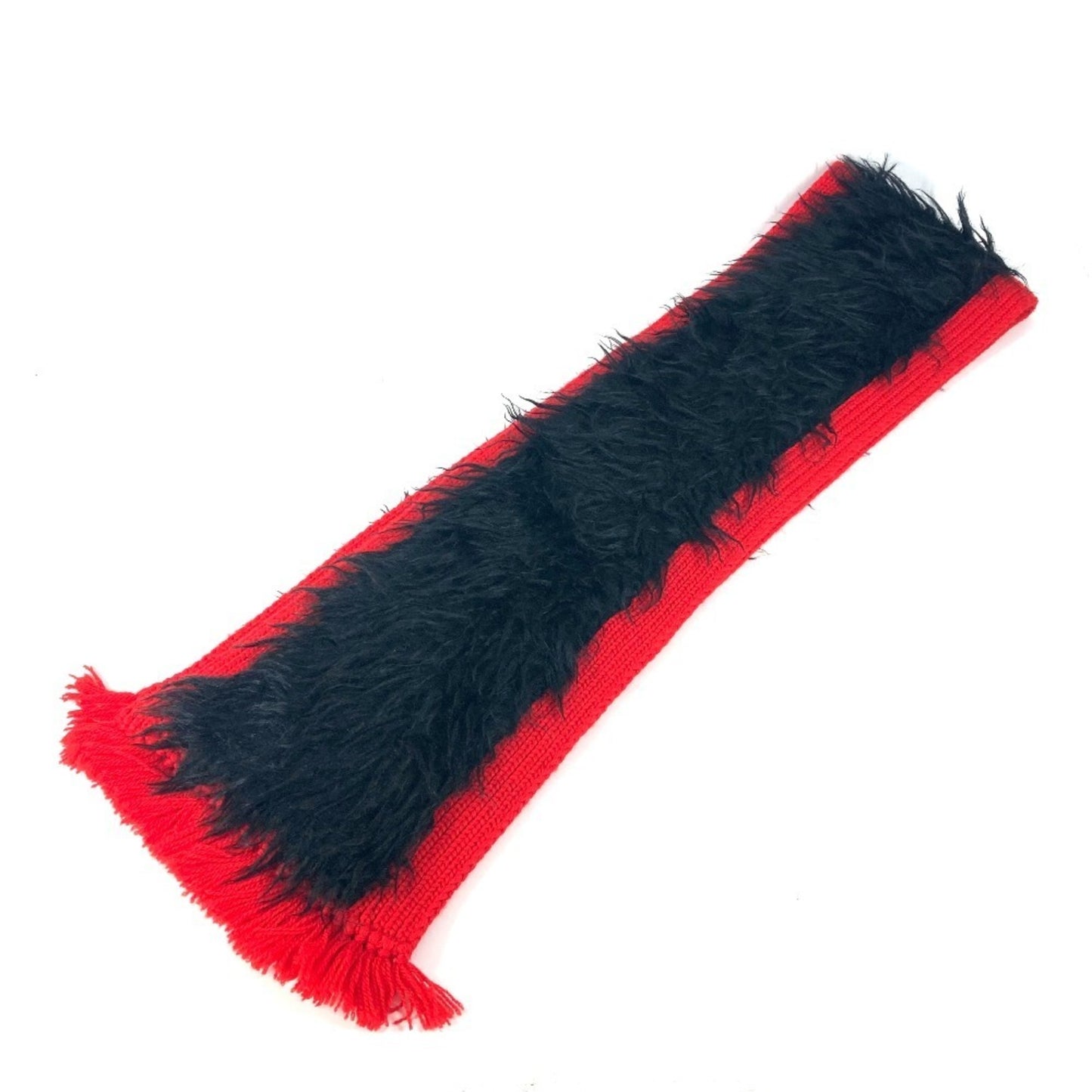 Prada Prada Bicolor Fur Scarf Wool Cotton