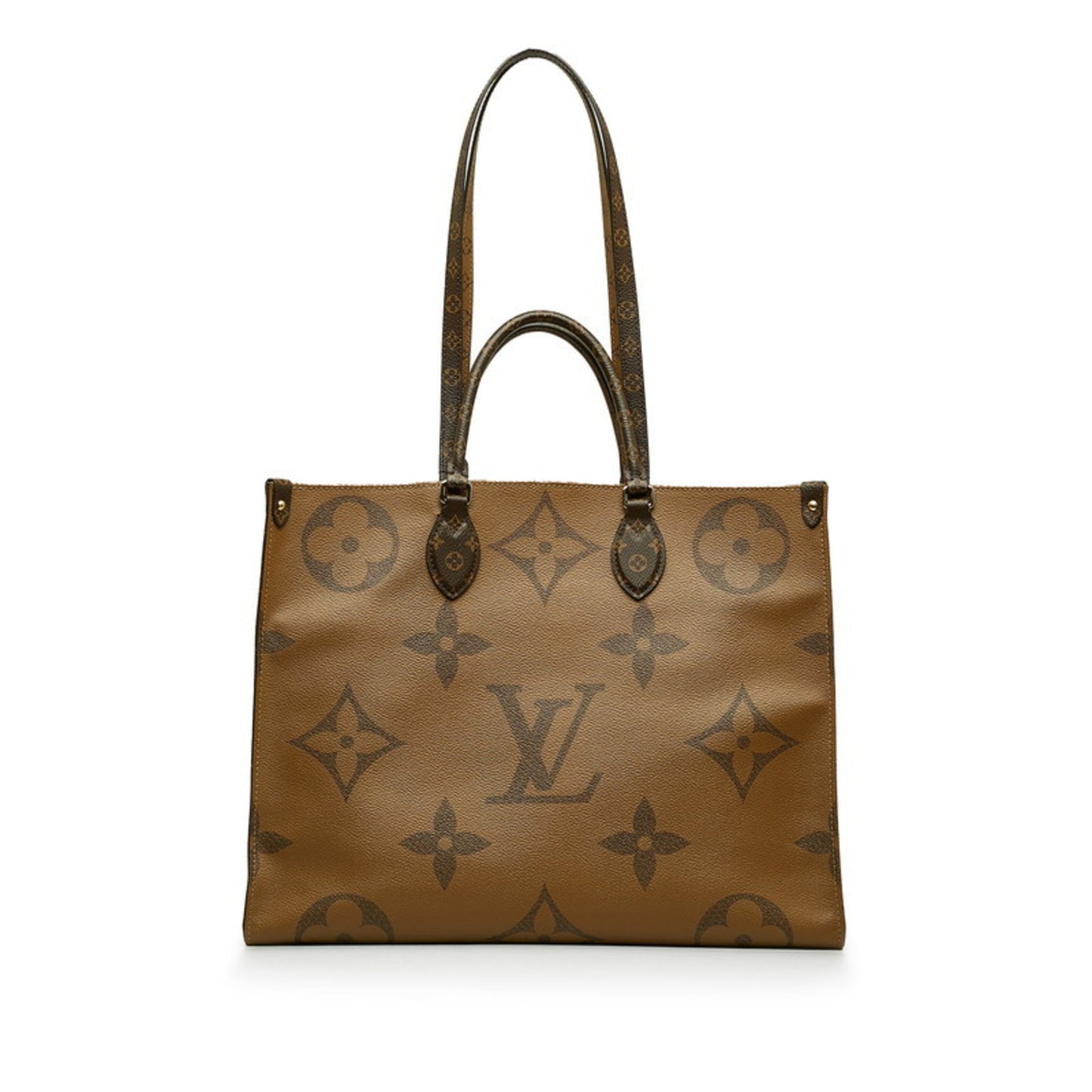 Louis Vuitton Monogram Giant Reverse On The Go Gm Handbag Shoulder Bag M45320 Brown Pvc Leather