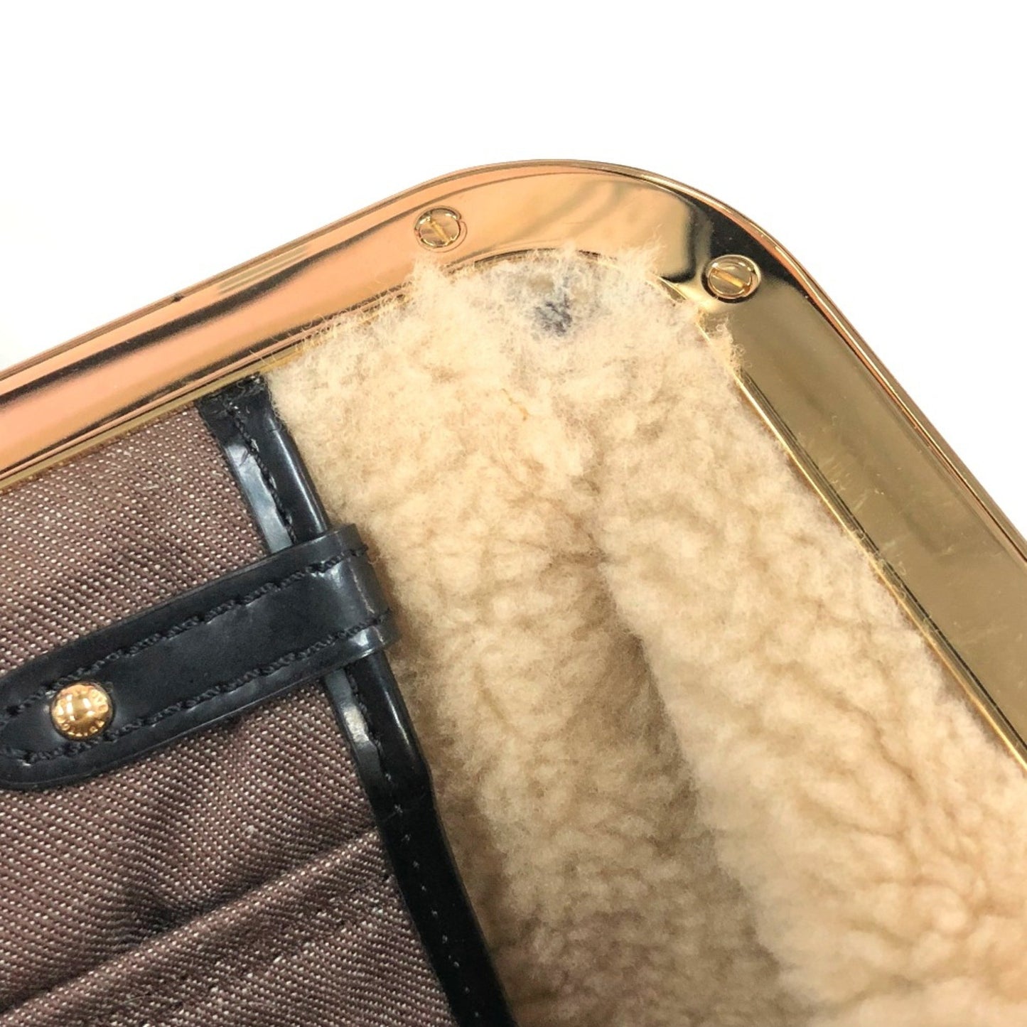 Louis Vuitton M95574 Monogram-Shearing Bag Duffle Bag Hand Bag Marron Brown