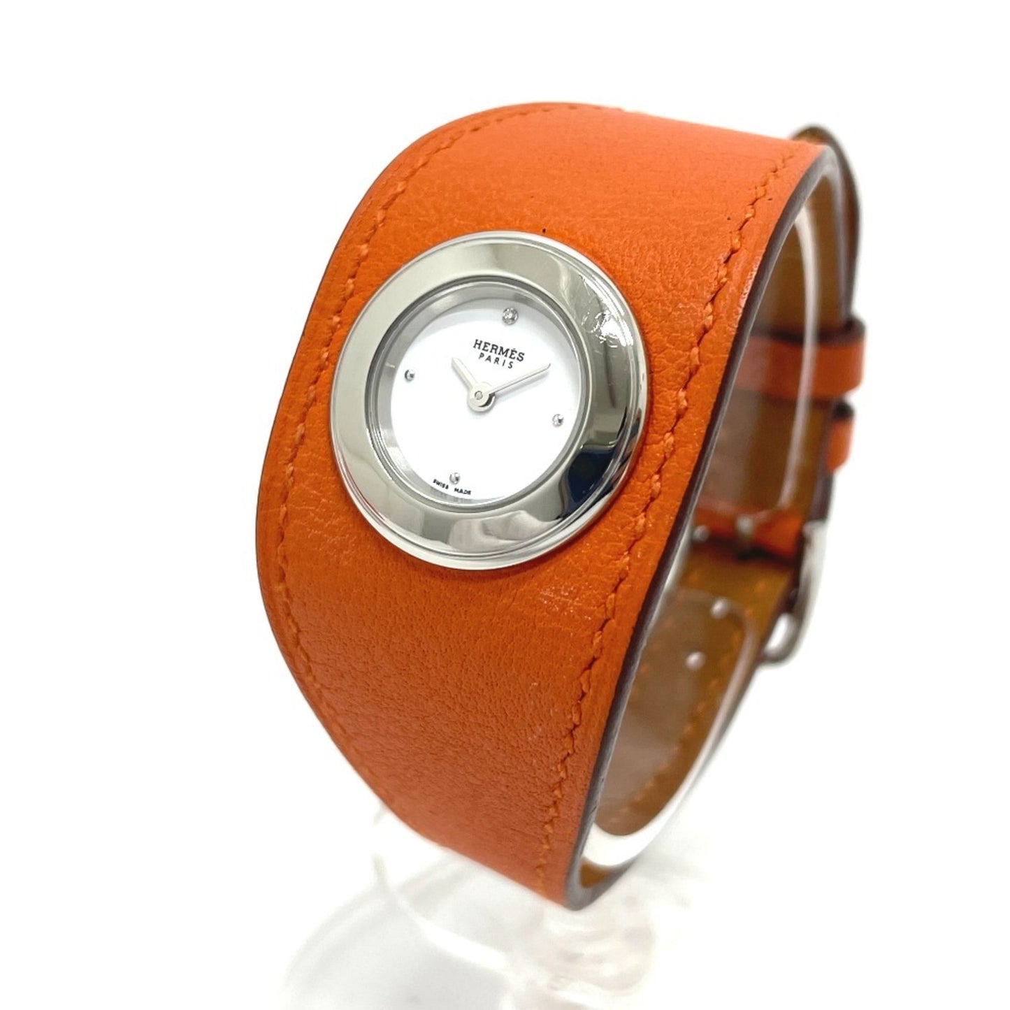 Hermes Fg2.110 Faubourg Manchette Quartz Watch With Stainless Steel/Leather Strap