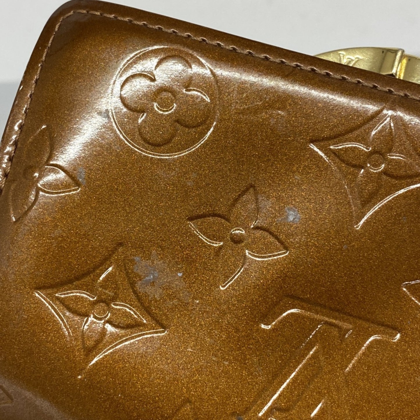 Louis Vuitton Vernis Porte Monnaie Bi-Fold Wallet M91209 Bronze