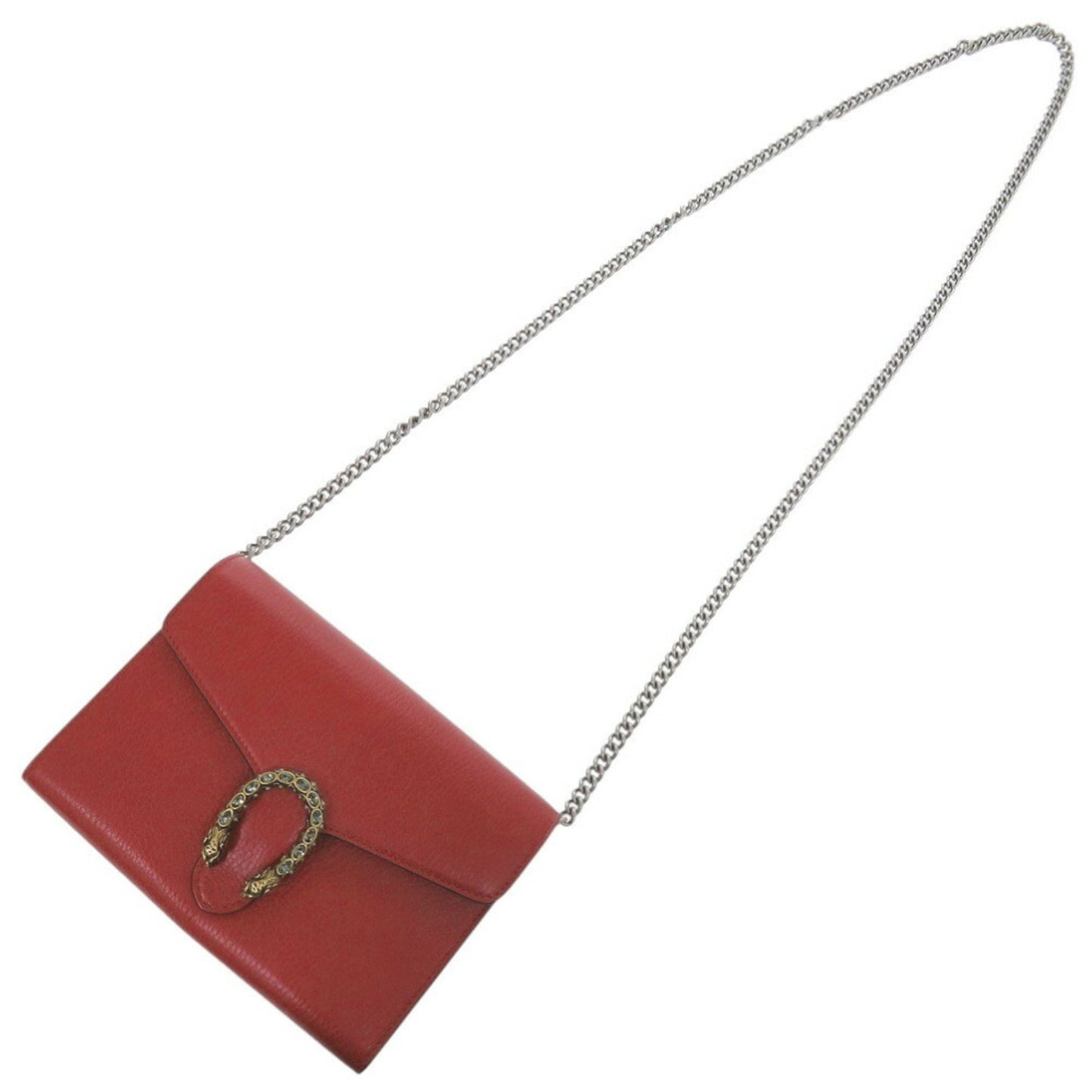 Gucci Dionysus Chain Wallet 401231 Leather Red Shoulder Bag 0828Gucci