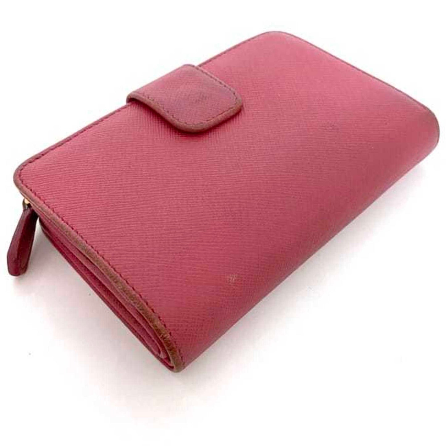Prada Bi-Fold Wallet Ec-22190 Pink 1Ml225 Saffiano Leather 230 A Prada Compact