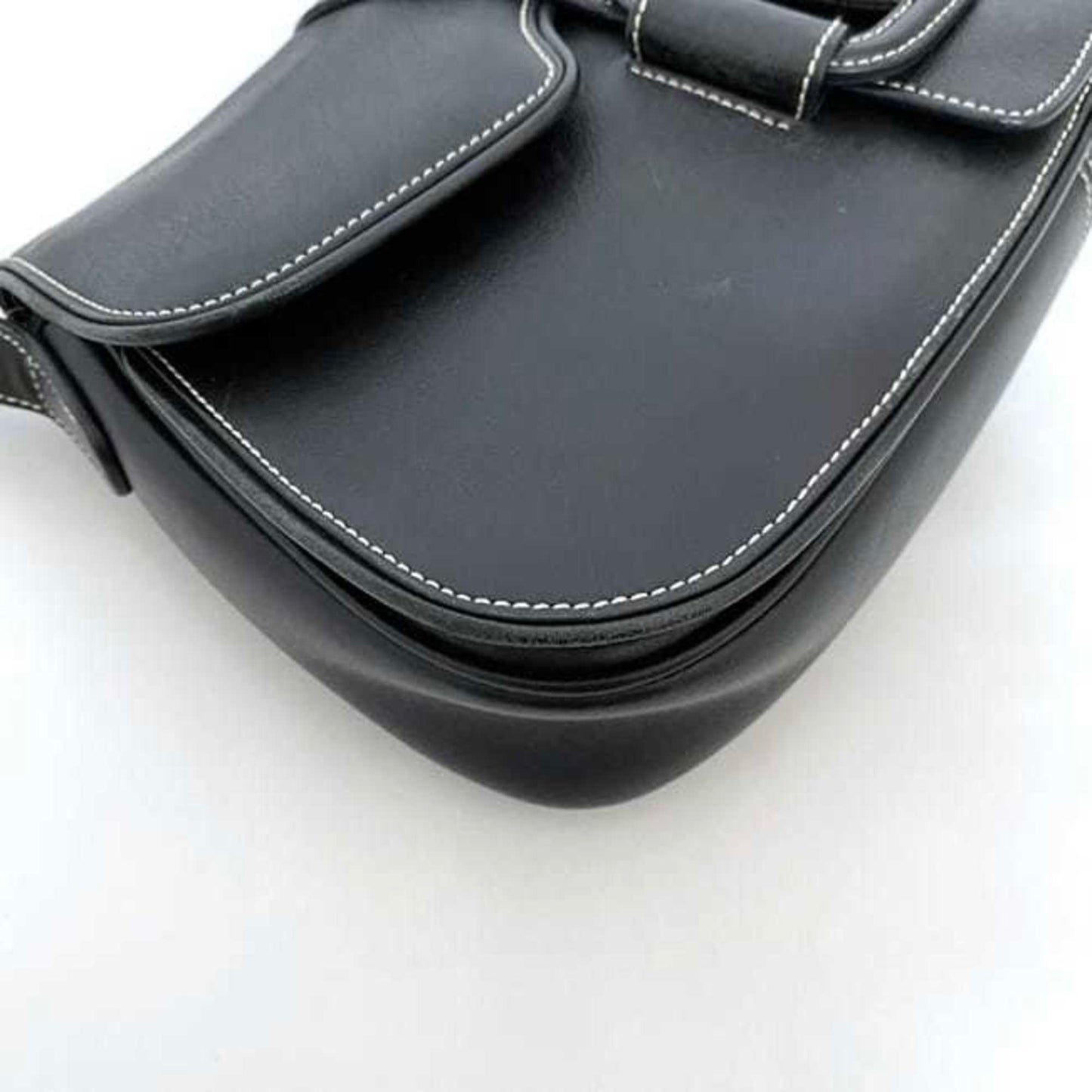 Salvatore Ferragamo Bag Ec-21595 Black Bk-21 3764 Leather Flap