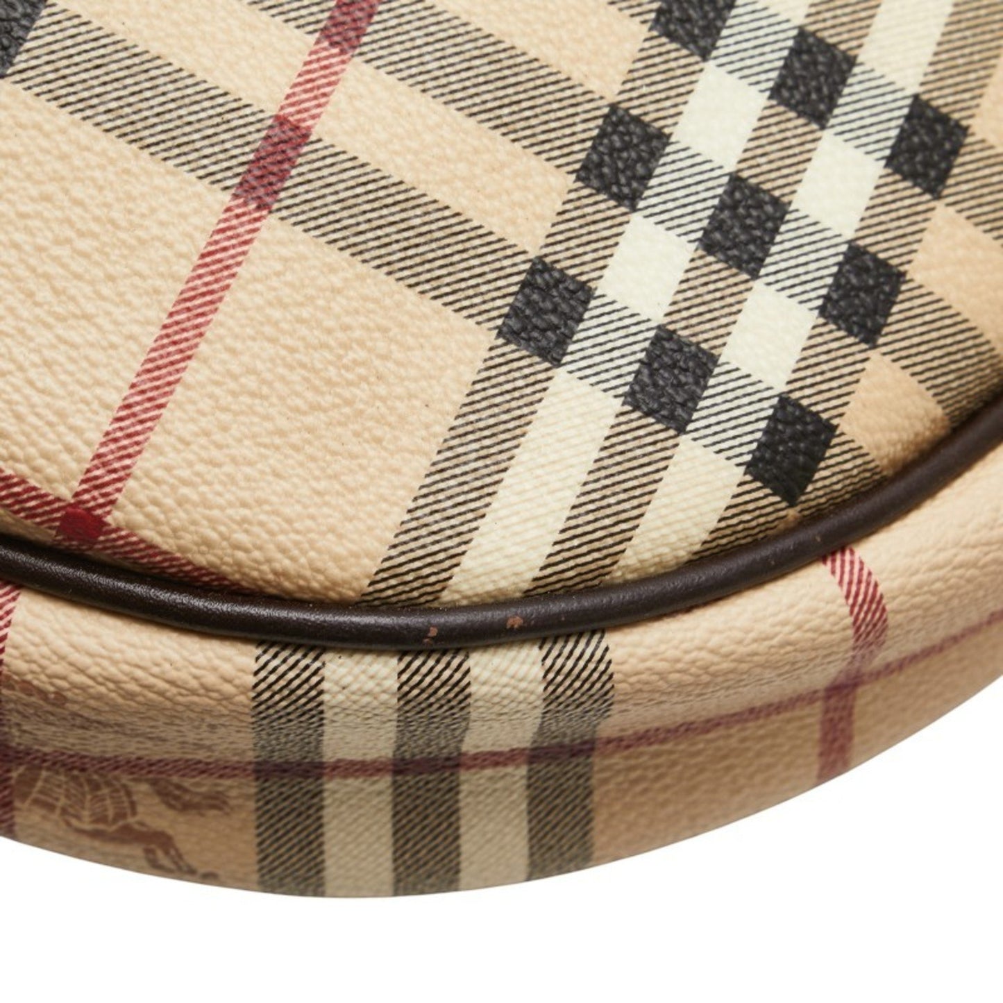 Burberry Nova Check One-Shoulder Bag Handbag Beige Brown Pvc Leather