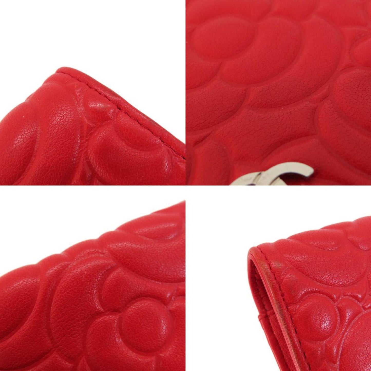 Chanel Chain Wallet Camellia Coco Mark Long Leather