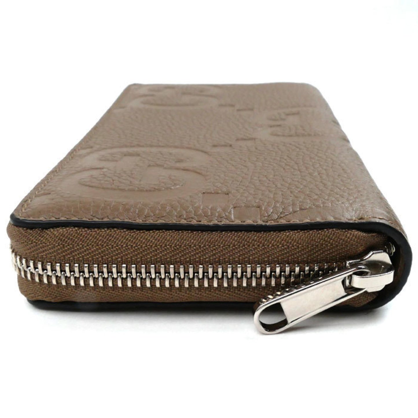 Gucci Jumbo Gg Zip Around Long Wallet Round Taupe 739484
