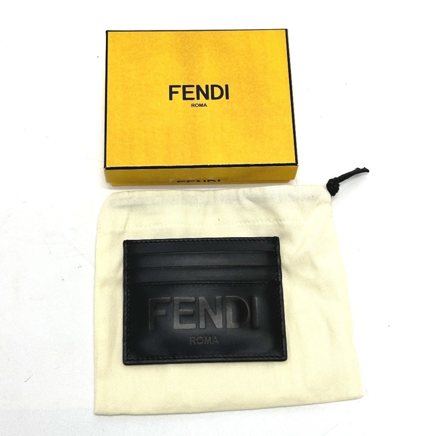 Fendi 7M0164 Business Card Holder Pass Case Holder/Card Leather
