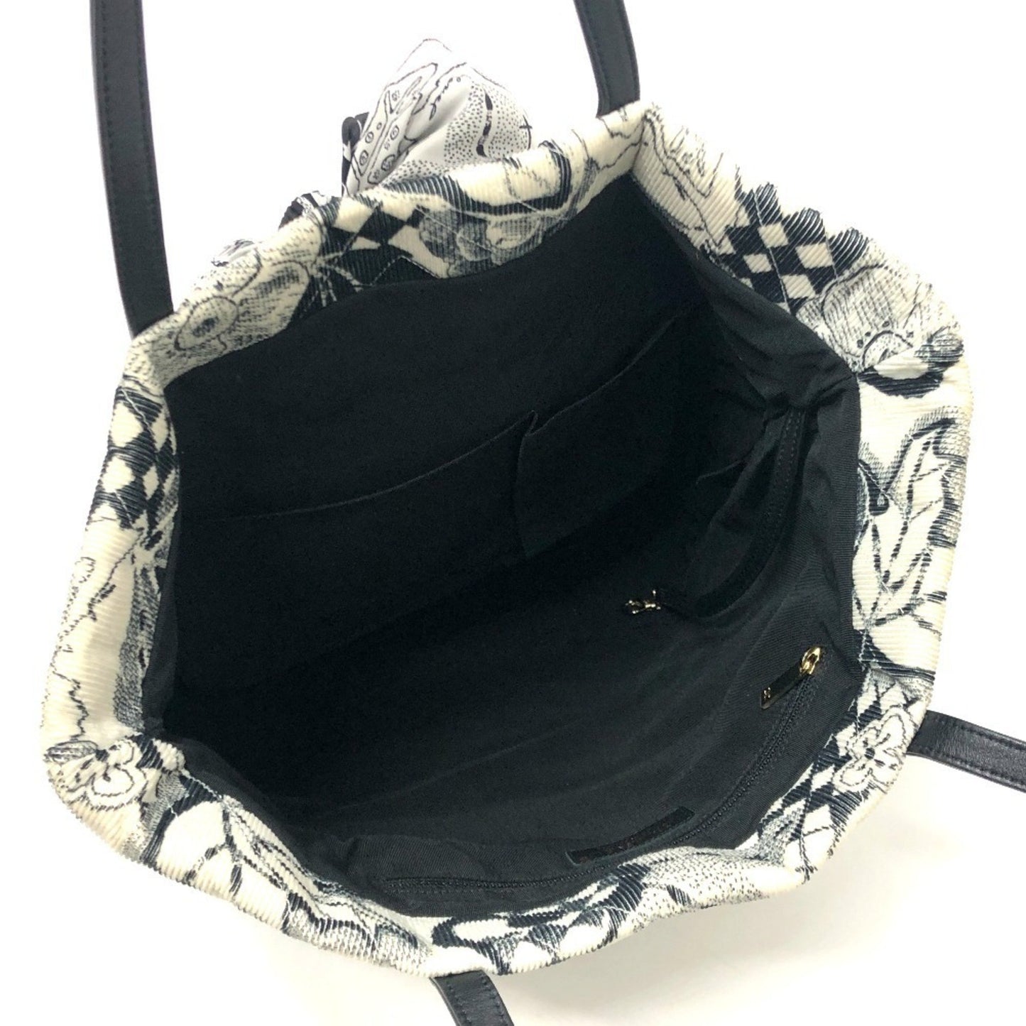Chanel Camellia Bag Chevron Corduroy Shoulder Ribbon Handbag Tote Canvas
