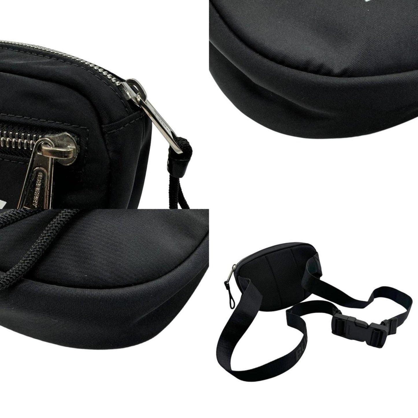 Burberry Body Bag Waist Nylon Black Silver