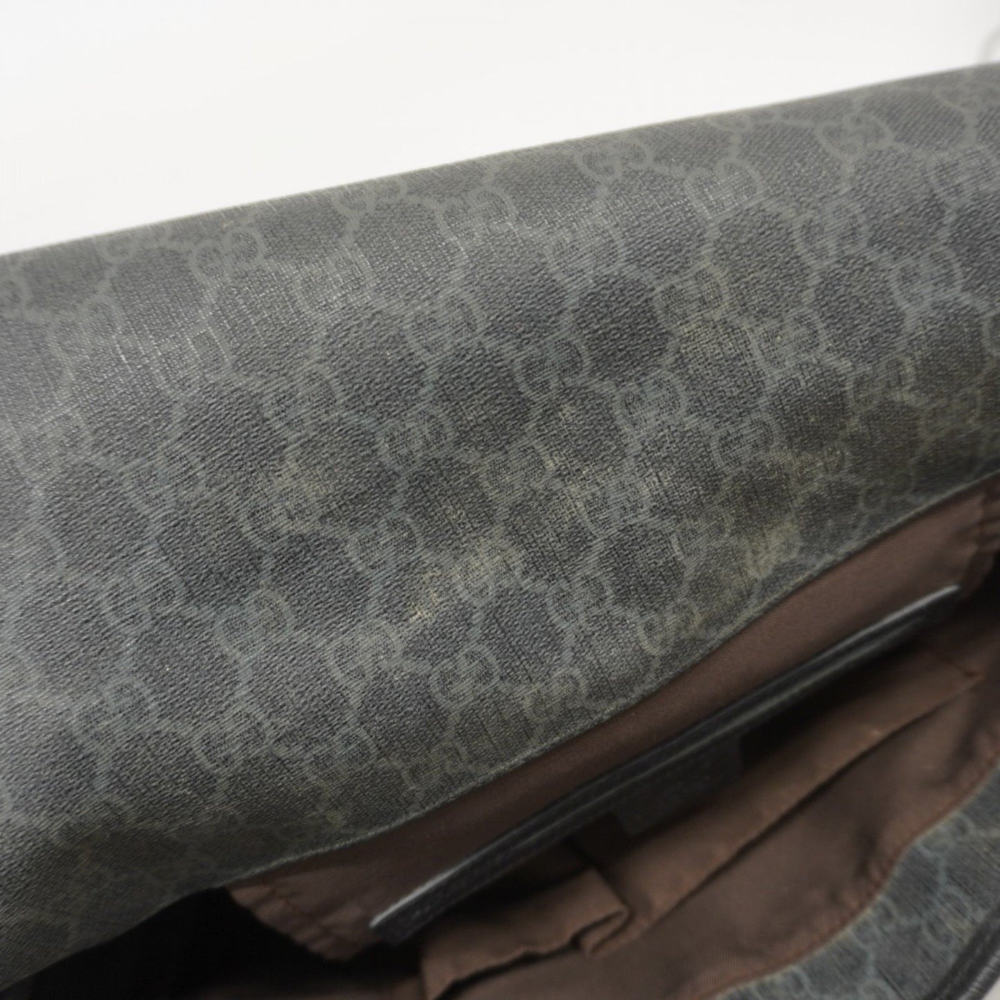 Gucci Gg Supreme Interlocking G Shoulder Bag 222291 Gray Black