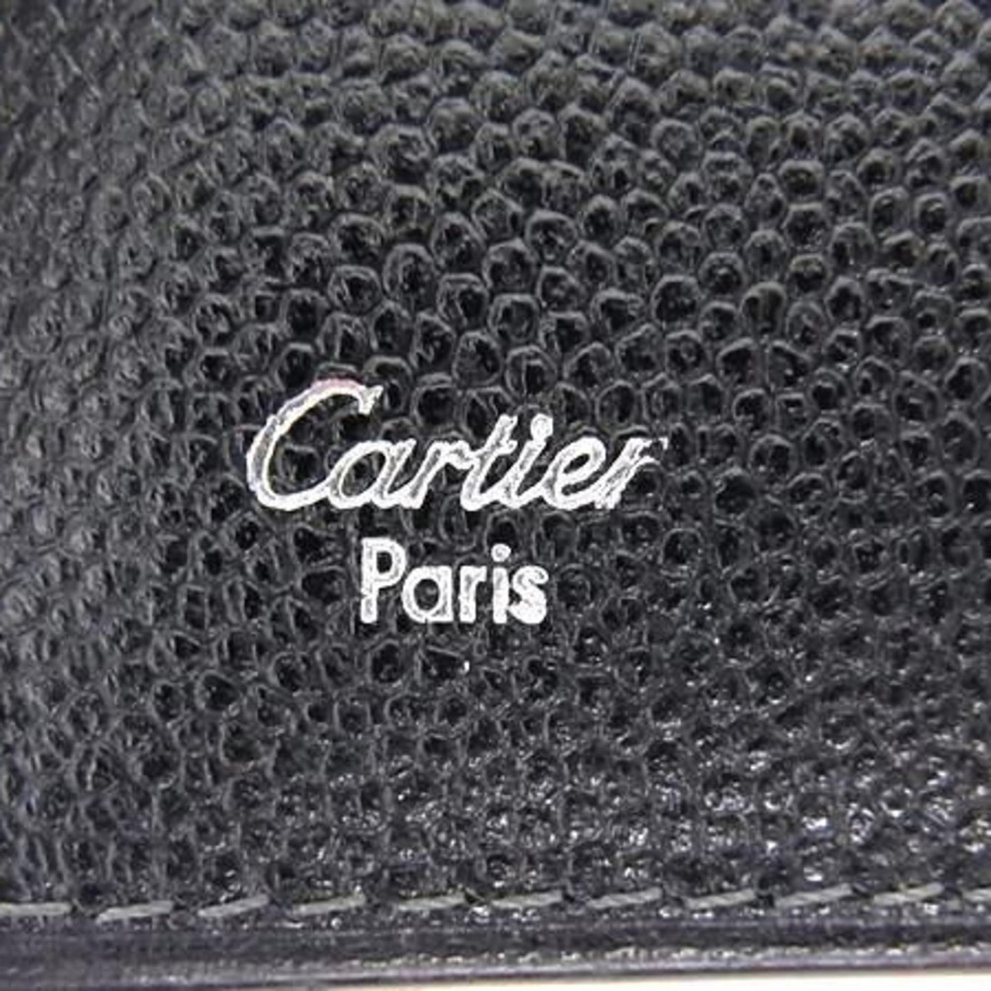 Cartier Santos Card Case - Black Leather