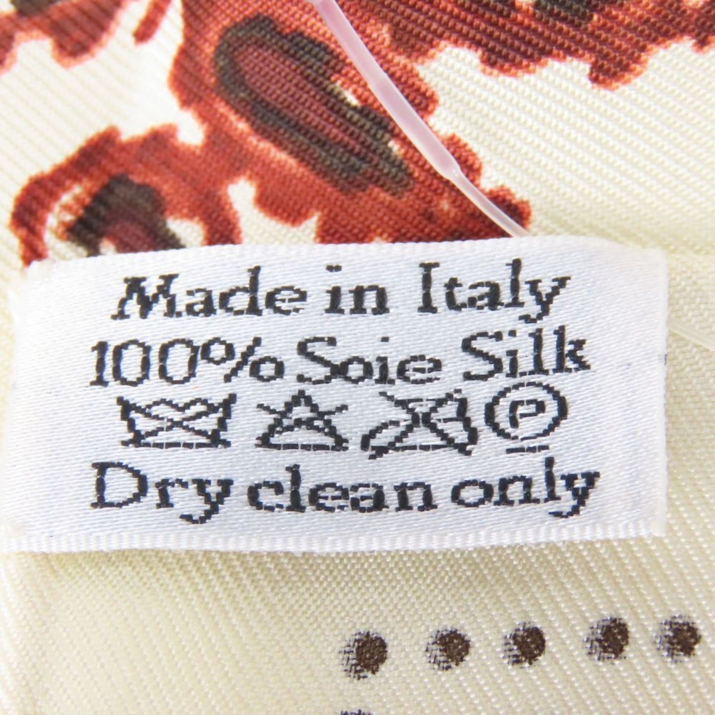 Christian Dior Scarf/Muffler Silk White Red Paisley Bird Large