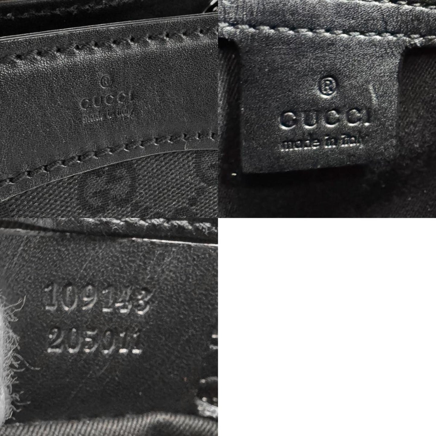 Gucci Shoulder Bag Gg Canvas Leather Black
