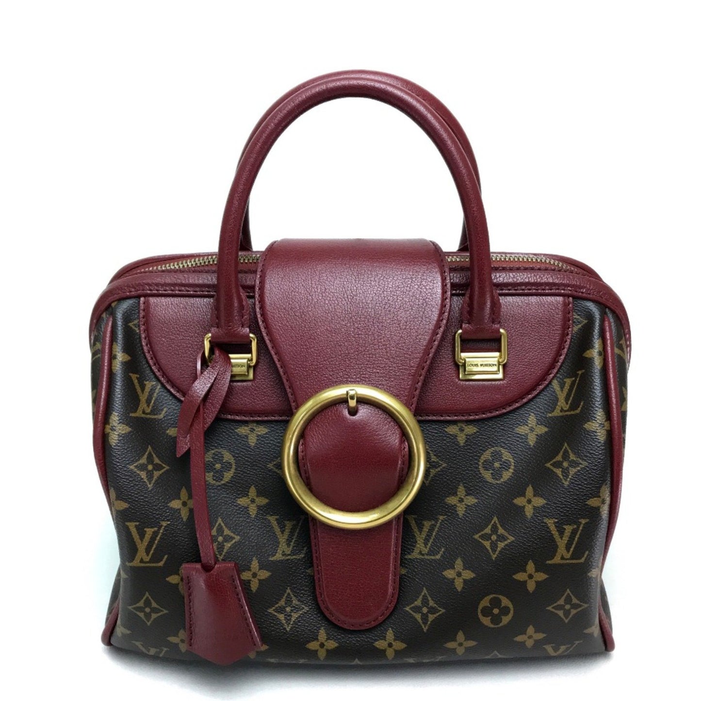 Louis Vuitton M40802 Monogram Mini Duffle Bag Hand Bag Bordeaux Dark Brown Bordeaux