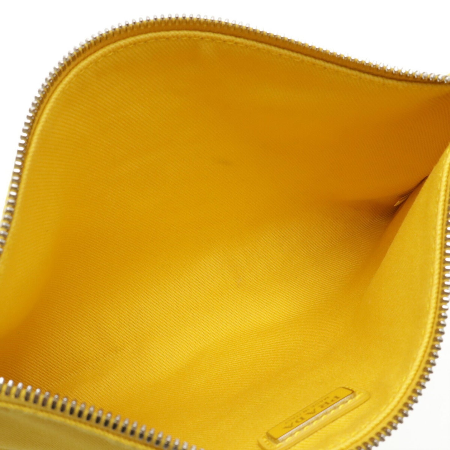 Prada Prada Embossed Clutch Bag/Second Bag/Pouch Canvas Leather Yellow