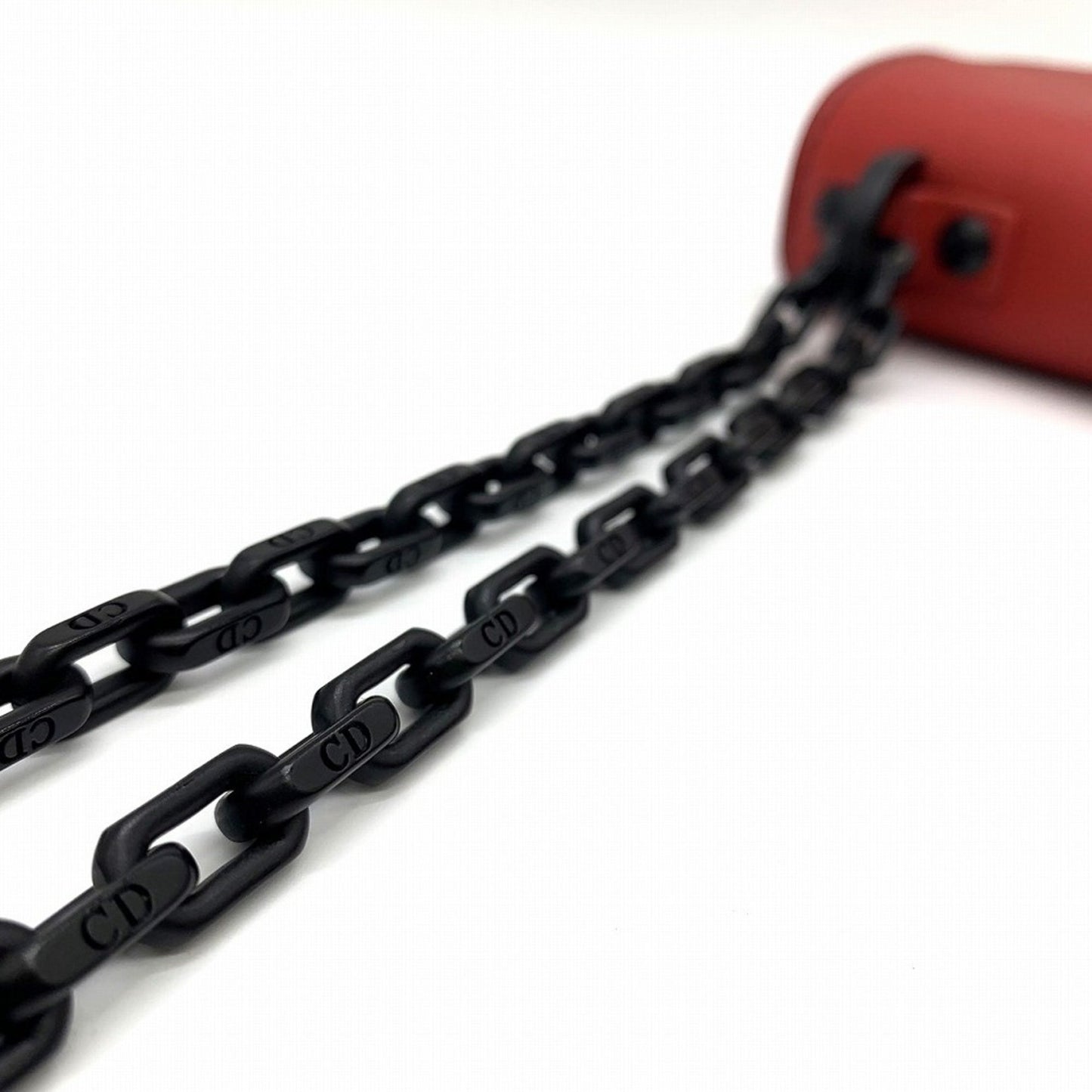 Christian Dior Dior Jadior Chain Shoulder Bag Leather Red/Black Maria Grazia Chiuri