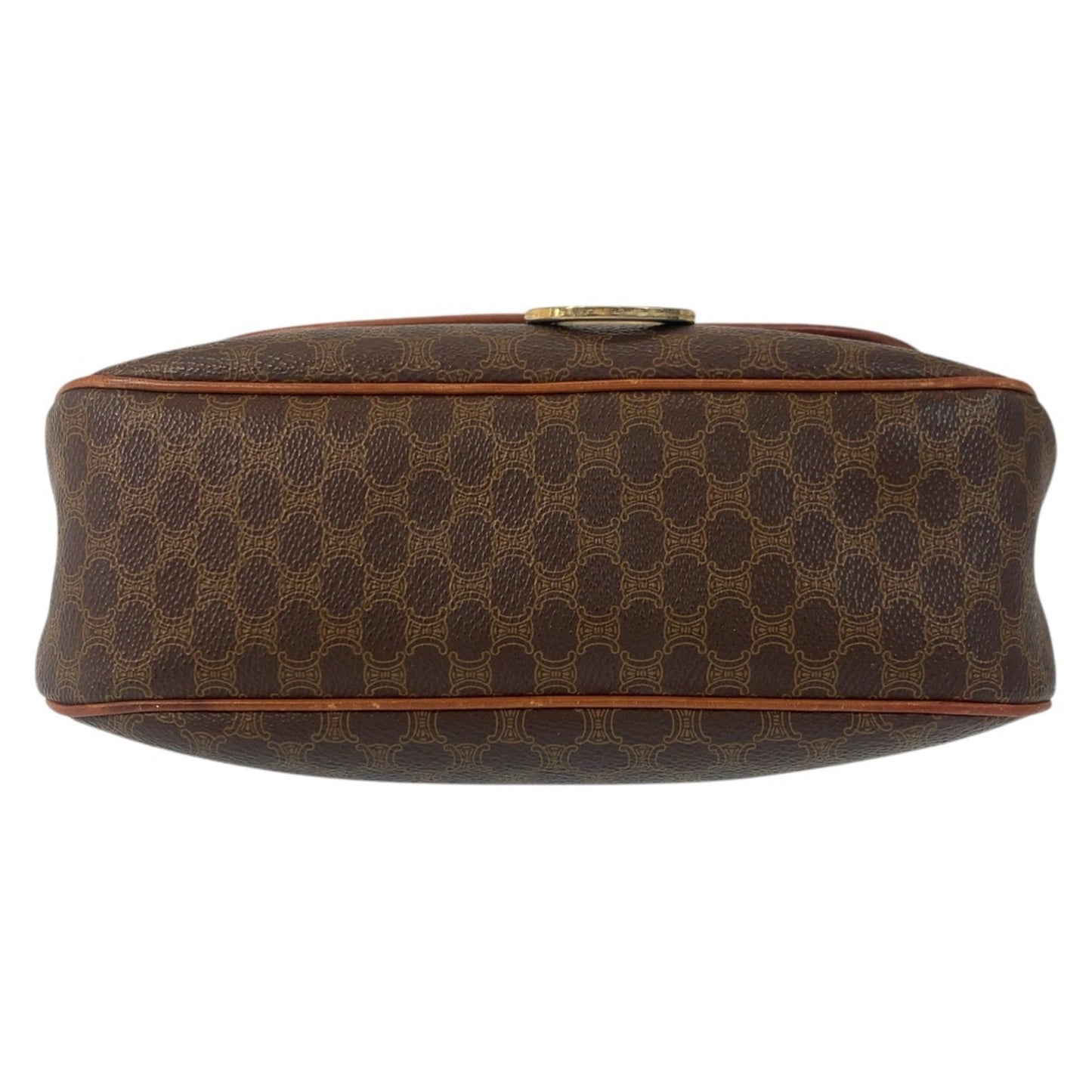 Celine Vintage Macadam Circle Logo Metal Fittings Brown Gold Leather Jmb11 Shoulder Bag Messenger
