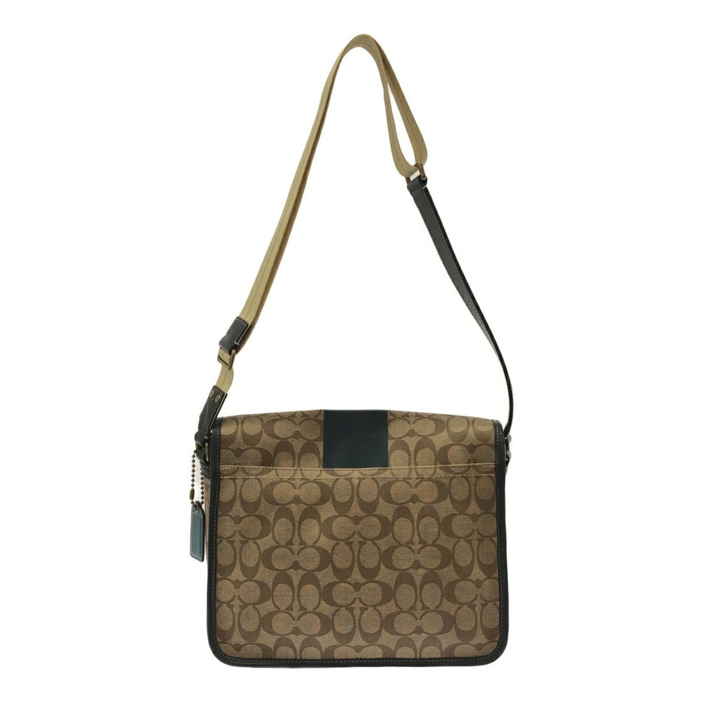 Coach K1073-F70077 Heritage Stripe Shoulder Bag Navy Signature