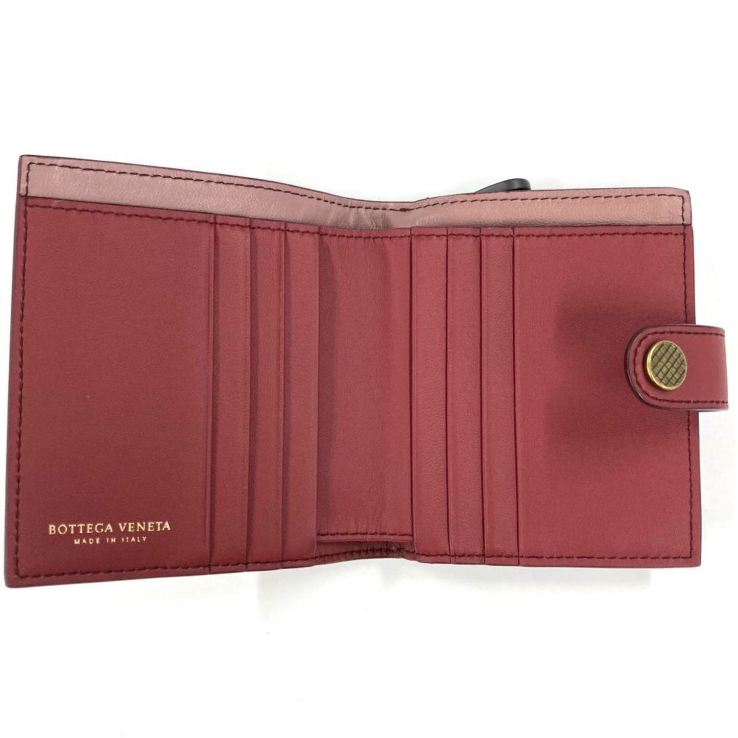 Bottega Veneta Intrecciato Bi-Fold Wallet Leather 547441 Red