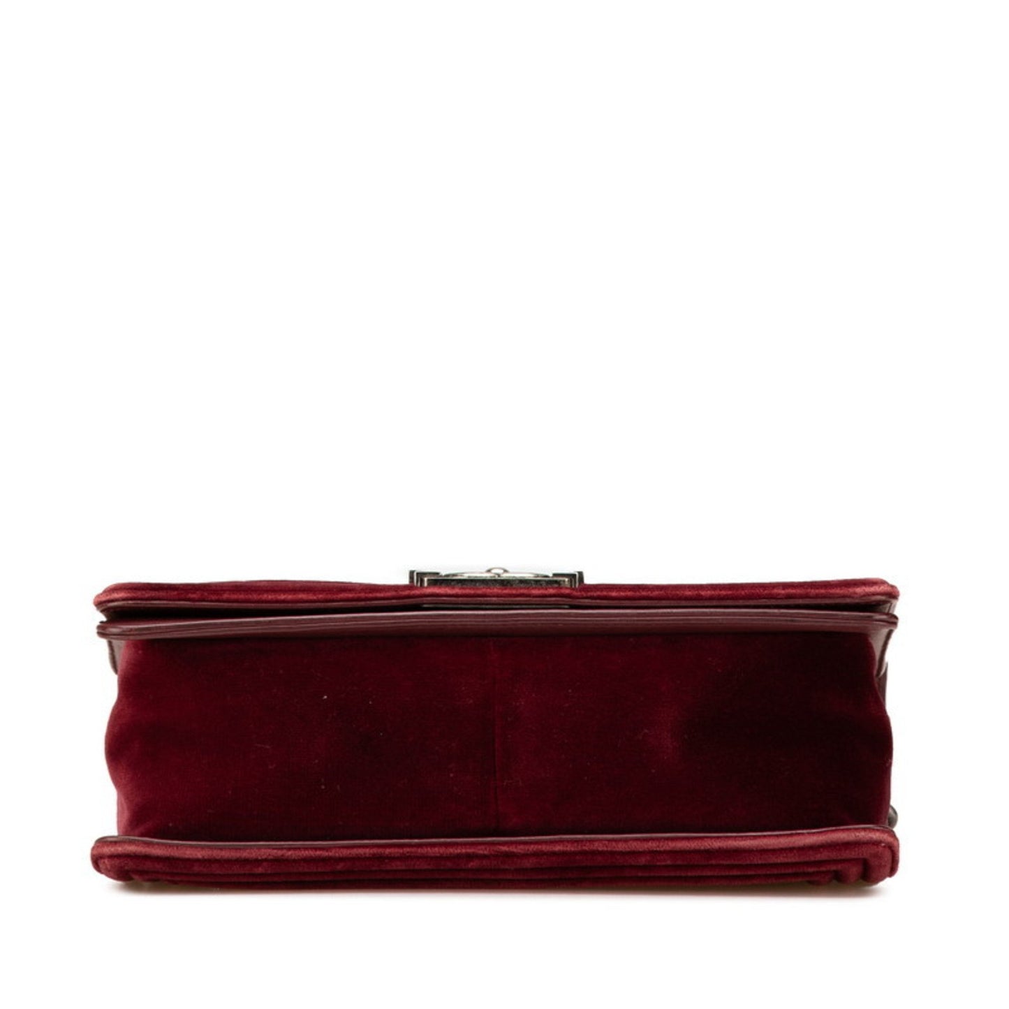 Chanel Boy 25 Coco Mark Chain Shoulder Bag Wine Red Velour